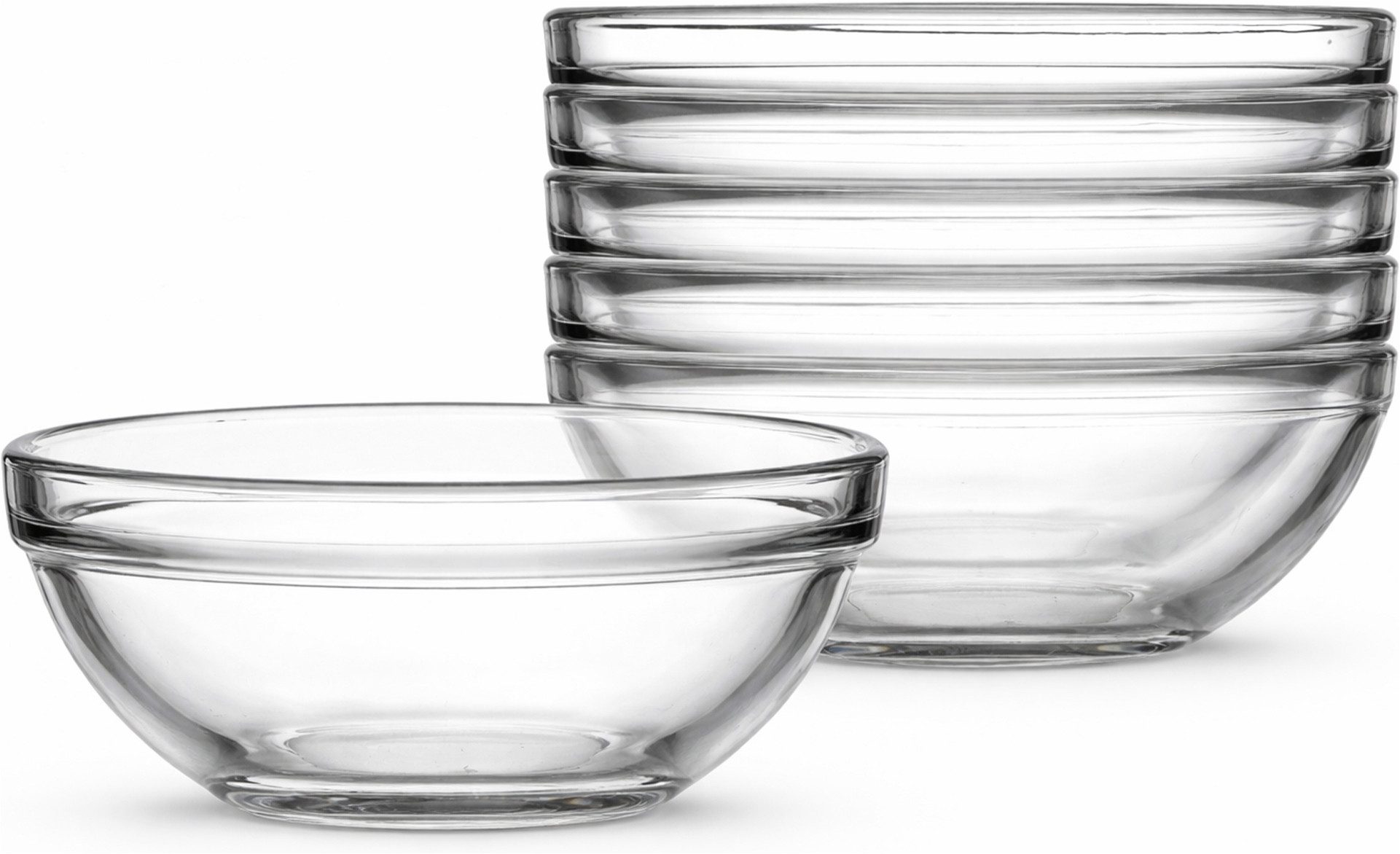 van Well Schale Chefs, 6 Stück, Glas, (Set, 6-tlg), stapelbar, spülmaschinen- und mikrowellengeeignet
