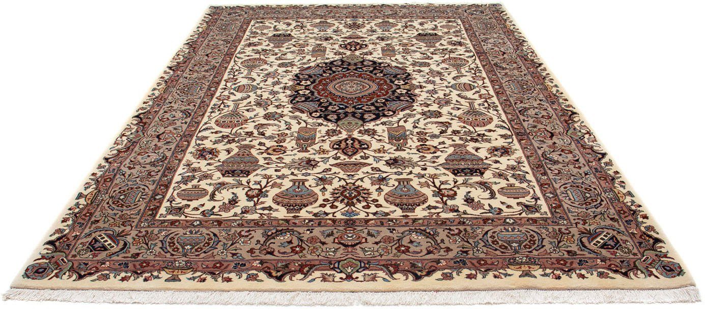 Wollteppich Kaschmar Medaillon Beige 293 x 204 cm, morgenland, rechteckig, Höhe: 10 mm, Unikat mit Zertifikat