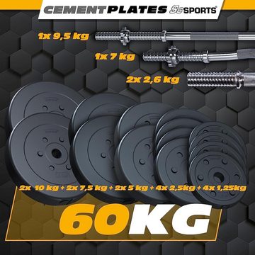 ScSPORTS® Hantel-Set 80 kg Hanteln Kurzhanteln Langhantel SZ Stange Gewichte 31mm