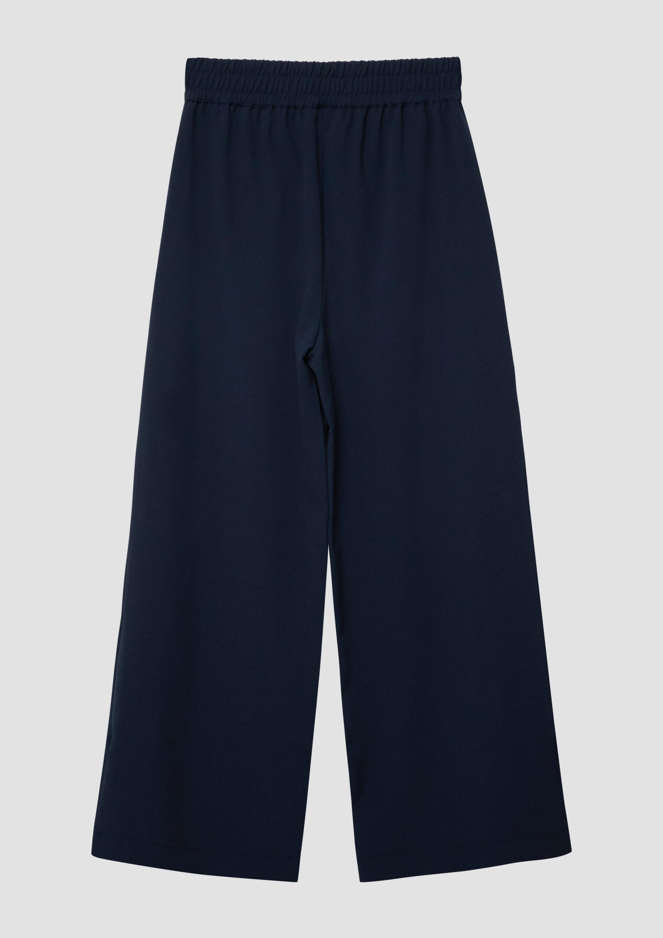 s.Oliver Chinos Hose Fließende Hose mit Elastikbund und Wide Leg