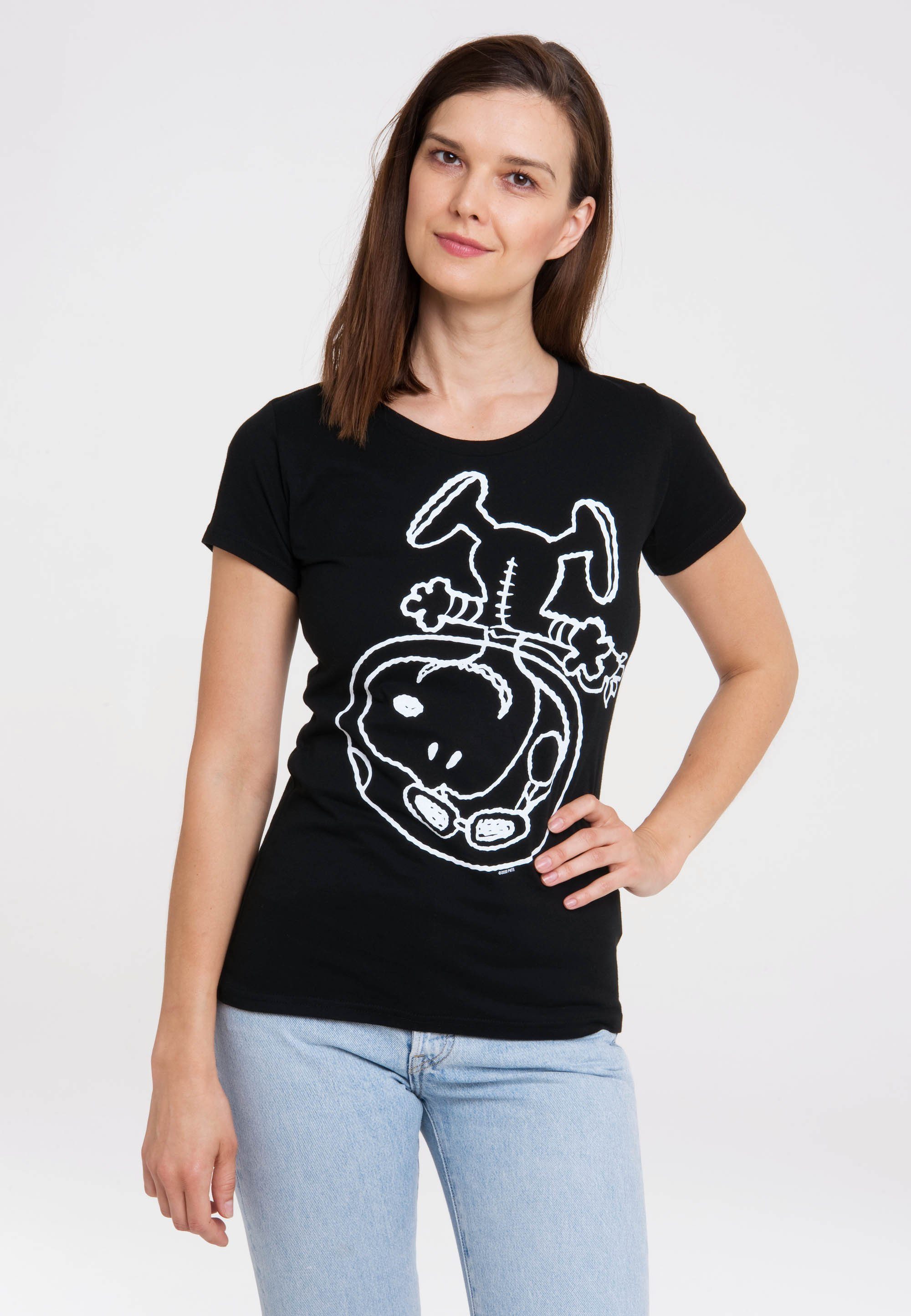 LOGOSHIRT T-Shirt Snoopy - Astronaut mit lizenziertem Originaldesign