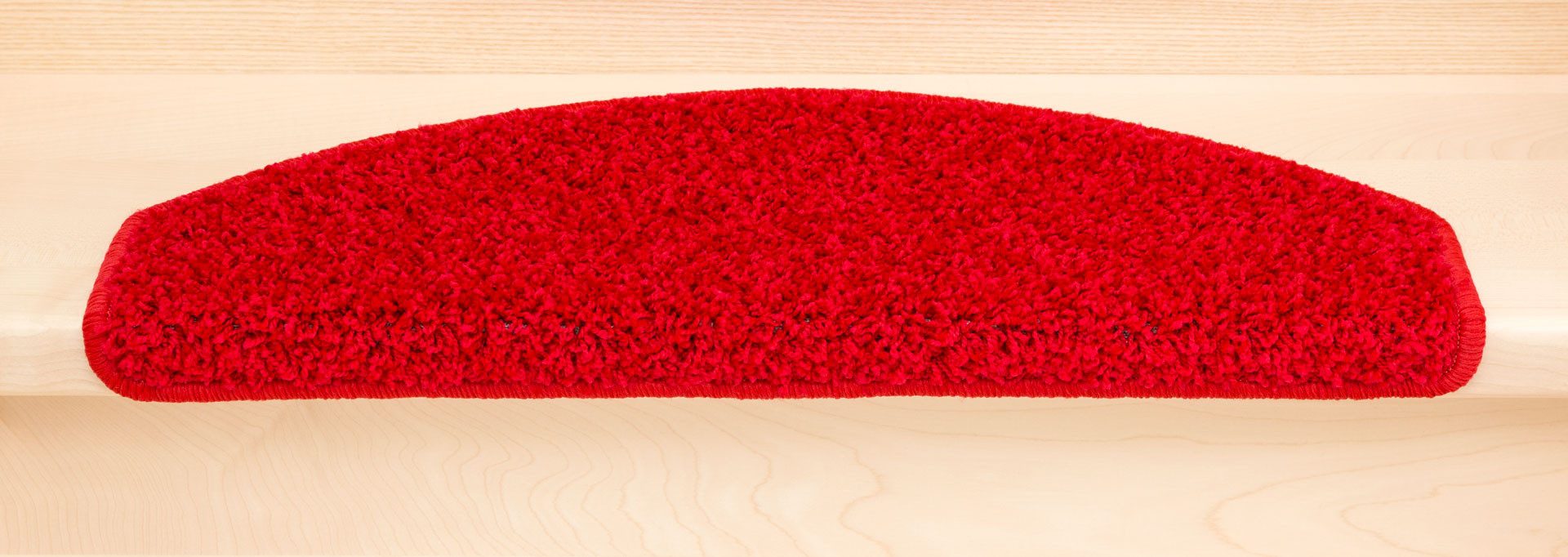 Metzker® Stufenmatte Stufenmatten Shaggy Venus Halbrund Einzeln und SparSet's, Halbrund, Höhe: 22 mm, 1 Stück - Rot