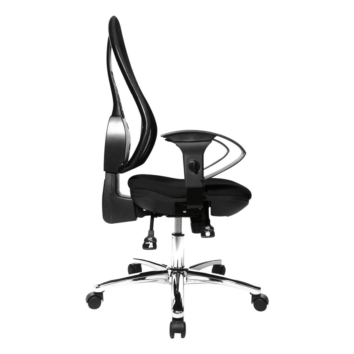 TOPSTAR Schreibtischstuhl Open Point SY Deluxe, verstellbare Armlehnen, Bandscheibensitz, Lehnenhöhe 58 cm