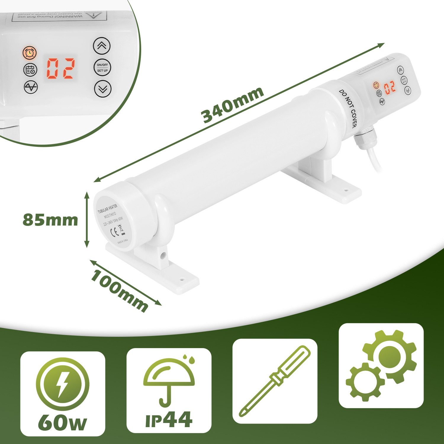 Clanmacy Heizgerät Gewächshausheizung Elektrische Stabheizung Gardineer Hei günstig online kaufen