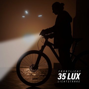 Bestlivings Fahrradbeleuchtung Beleuchtungsset 81385, LED Fahrradlicht-Set "Akku"-USB wiederaufladbares Frontlicht/Rücklicht