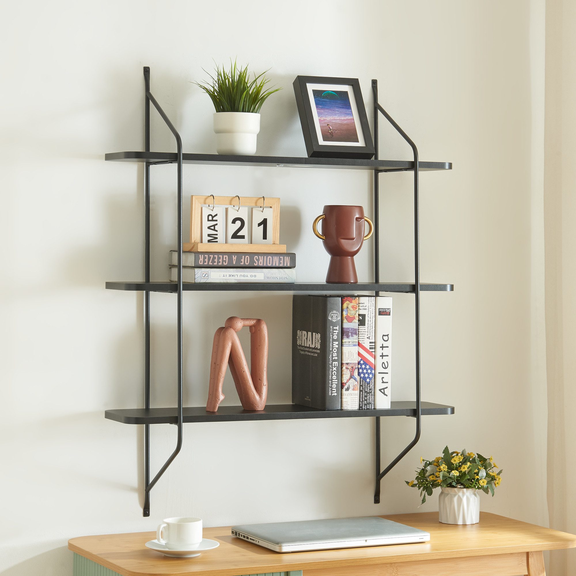 en.casa Wandregal, Wandregal 'Østfold' 100x80x21 cm günstig online kaufen