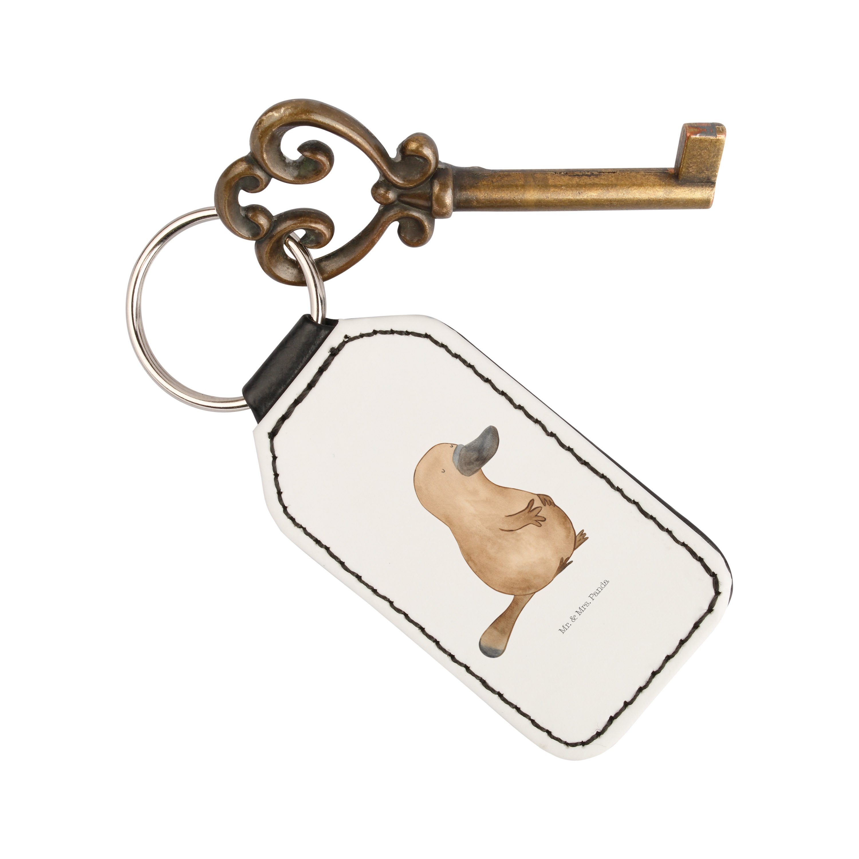 Schlüsselanhänger, - mutig Schnabeltier Schlüsselanhänger Taschenanhän Geschenk, (1-tlg) & Weiß Mr. Panda Mrs. -