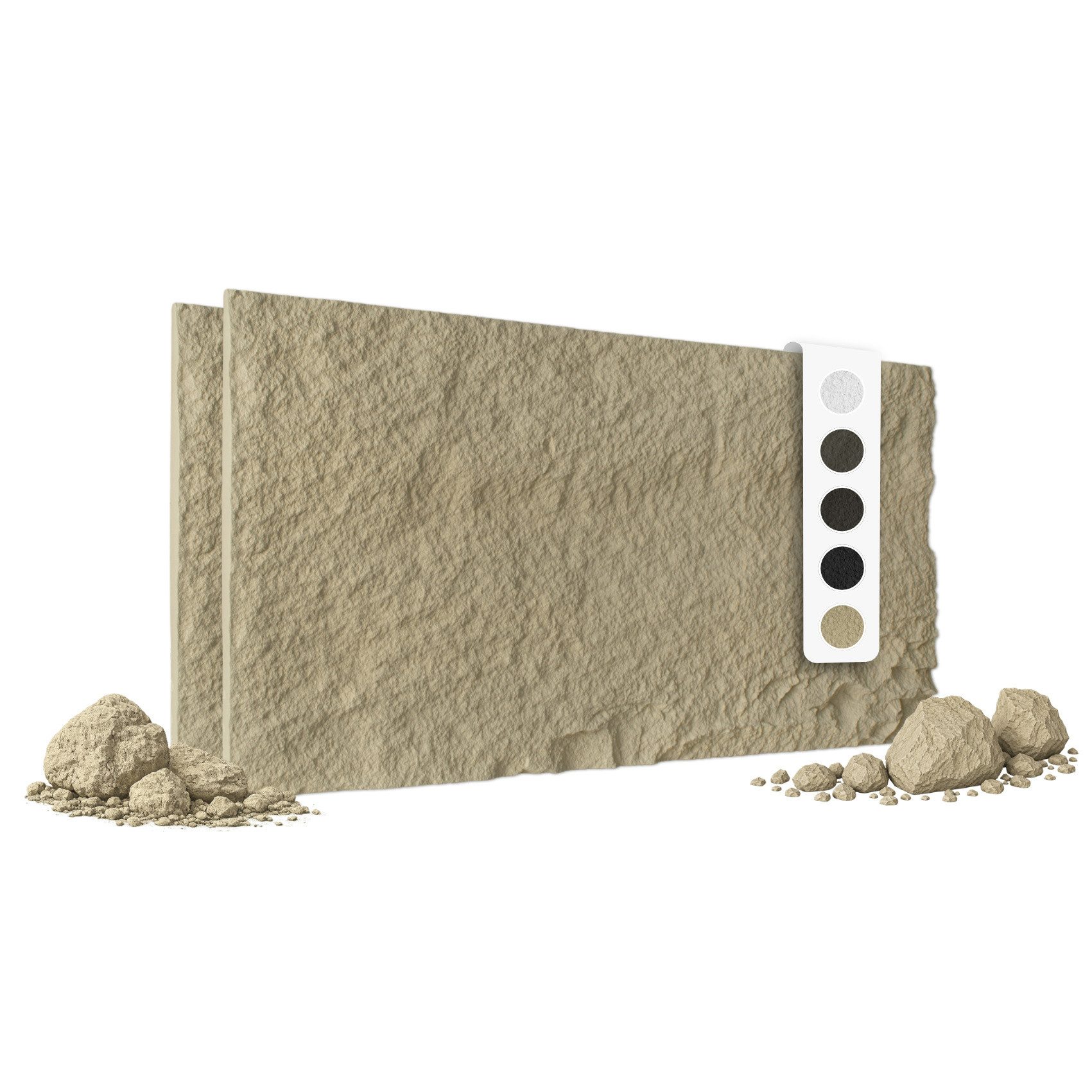 Hexim Wandpaneel, BxL: 60.5x121 cm, (Steinoptik Felsen Platten 2 Stück 120x60cm PU Wandverkleidung 1,46 m² 3D Paneele Bruchstein Stone Dekor Wandpaneele Wanddeko Steinplatte Felswand Wohnzimmer Innenwand (A002-15 Beige)