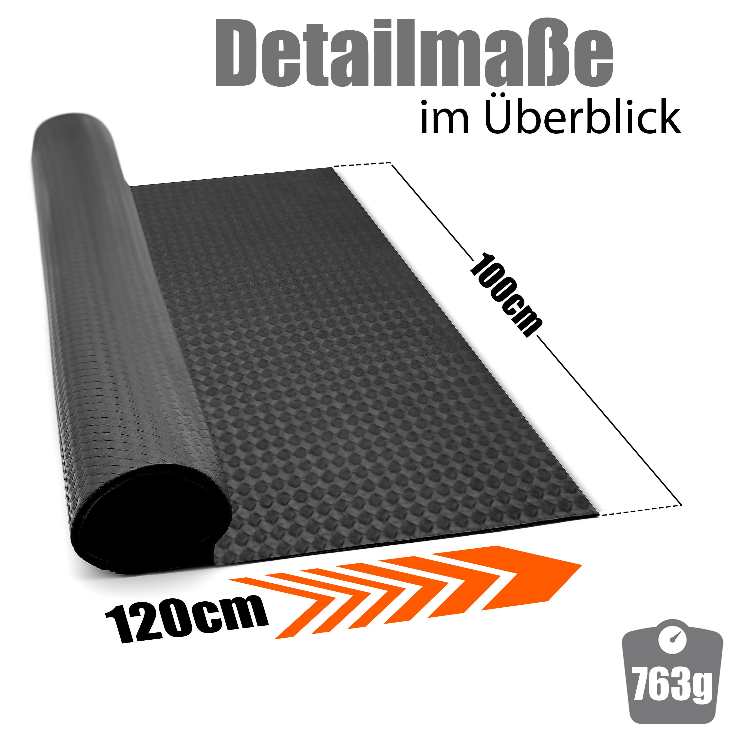 BigDean Antirutschmatte Auto 120x100cm zuschneidbar, rutschfeste Kofferraum Schutzmatte, Packung, 1-St., Antirutschmatte, Schubladen, Arbeitstische, Werkzeugwagen Antirutschunterlage