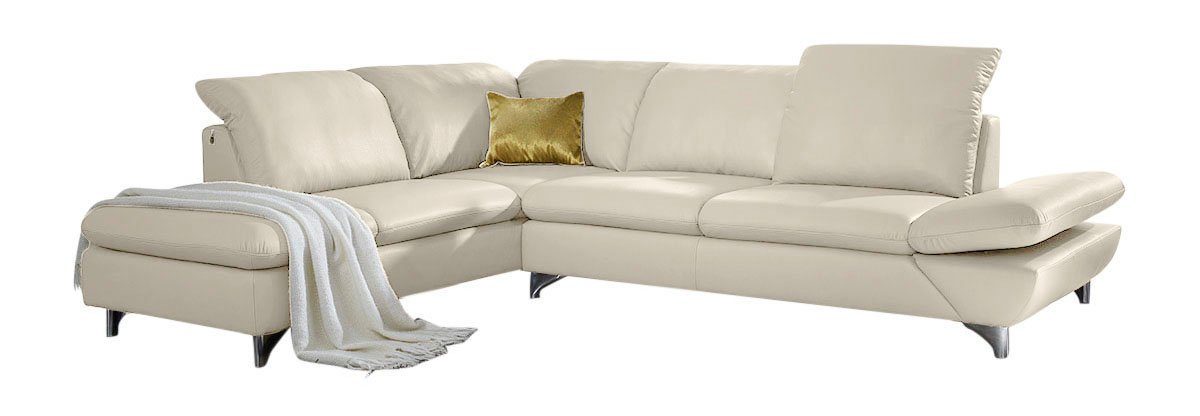 W.SCHILLIG Ecksofa taoo, elegant und zeitlos, bequem, L-Form, mit Sitziefenverstellung & Kopfteilverstellung