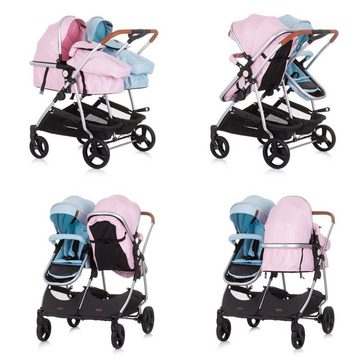 Chipolino Geschwisterwagen Geschwisterkinderwagen Duo Smart, klappbar, umbaubar, verstellbar, Fußsack