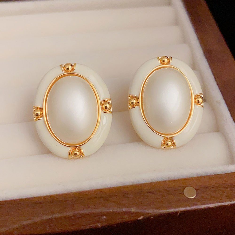 Braut-Ohrringe, Damenschmuck Französisch Perlen-Ohrringe Hochzeiten, Ohrhänger Vintage Paar Partys für LAKKEC Geeignet