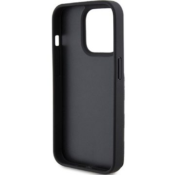 KARL LAGERFELD Handyhülle Case iPhone 15 Pro aufstellbar Kunstleder schwarz 6,1 Zoll, Kantenschutz