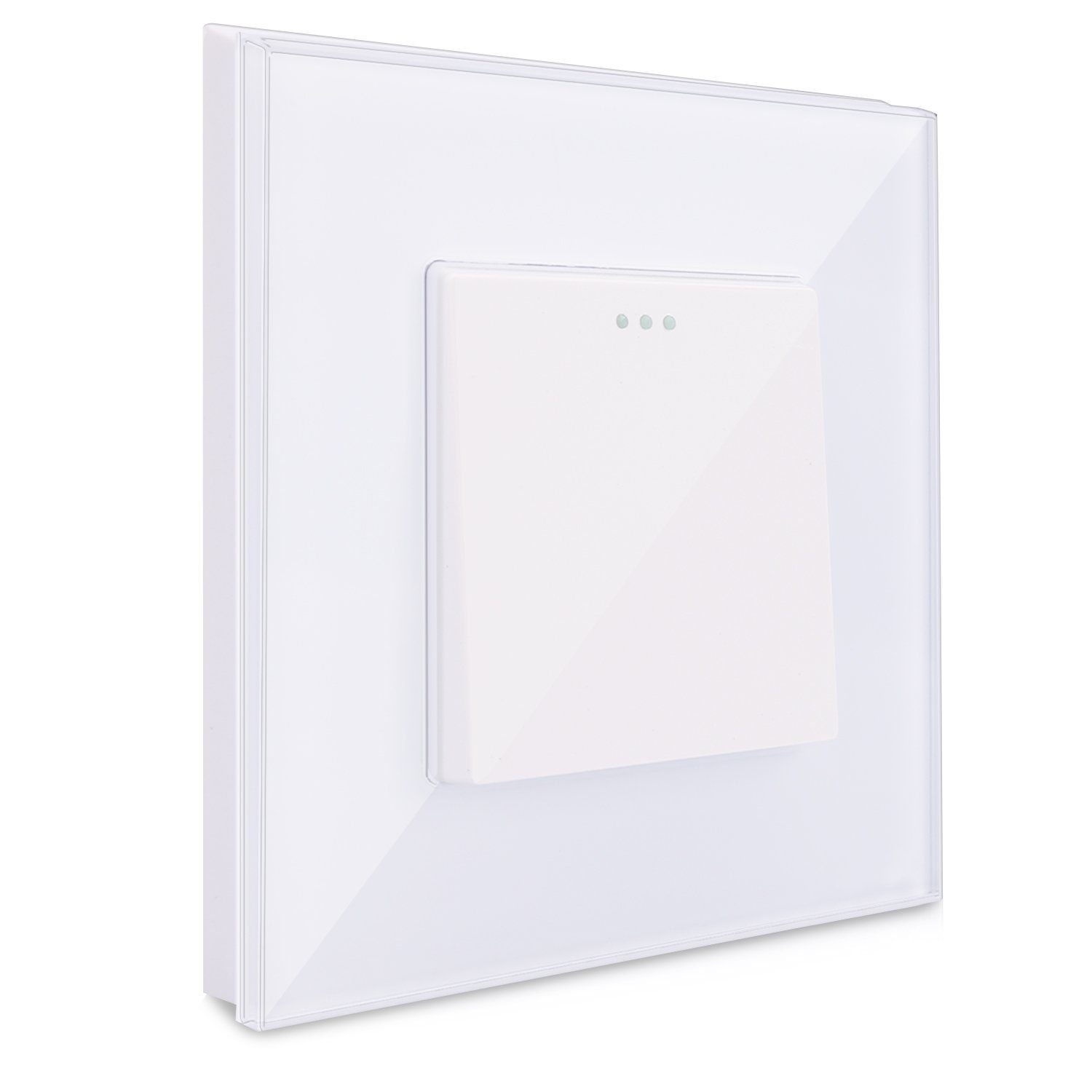 Lichtschalter Wand Kippschalter mit Glasrahmen - Design Glas Wandschalter