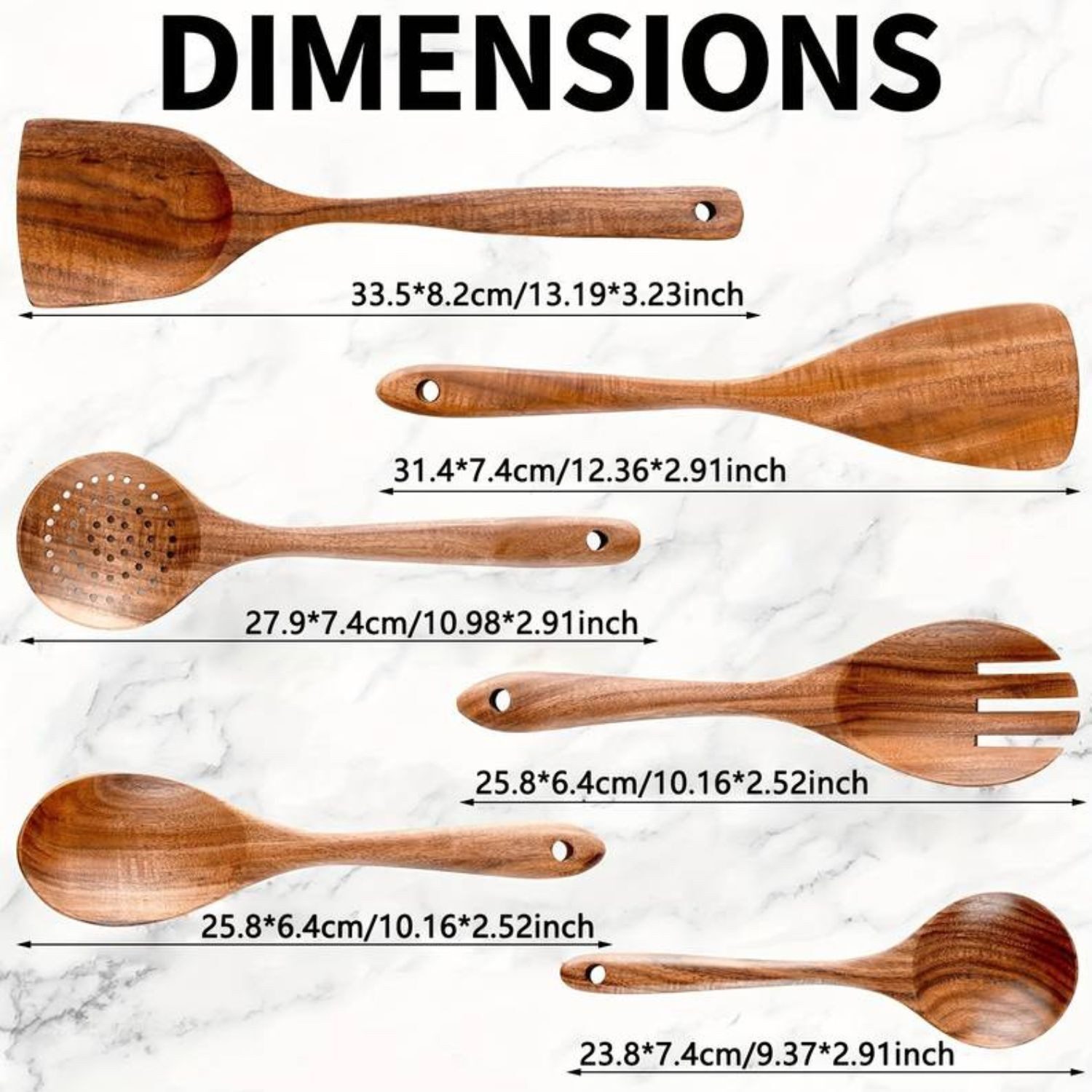 Faizee Möbel Kochbesteck-Set Holz-Kochbesteck-Set: 6-teiliges Set für alle Ihre Kochbedürfnisse (6-tlg)