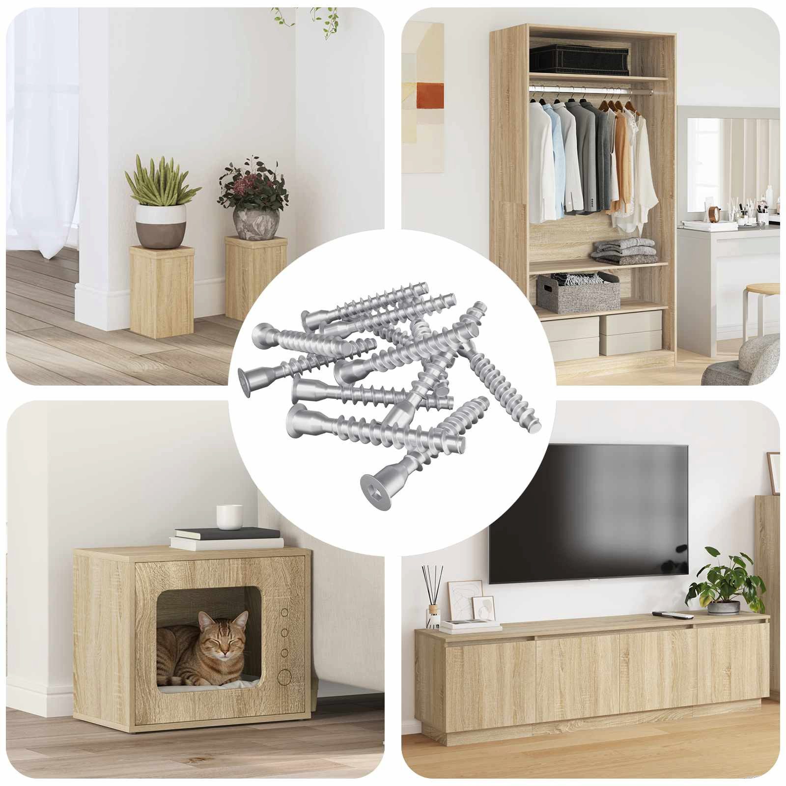 vidaXL Schraube, Confirmat-Schrauben 12 pcs Silber Metall