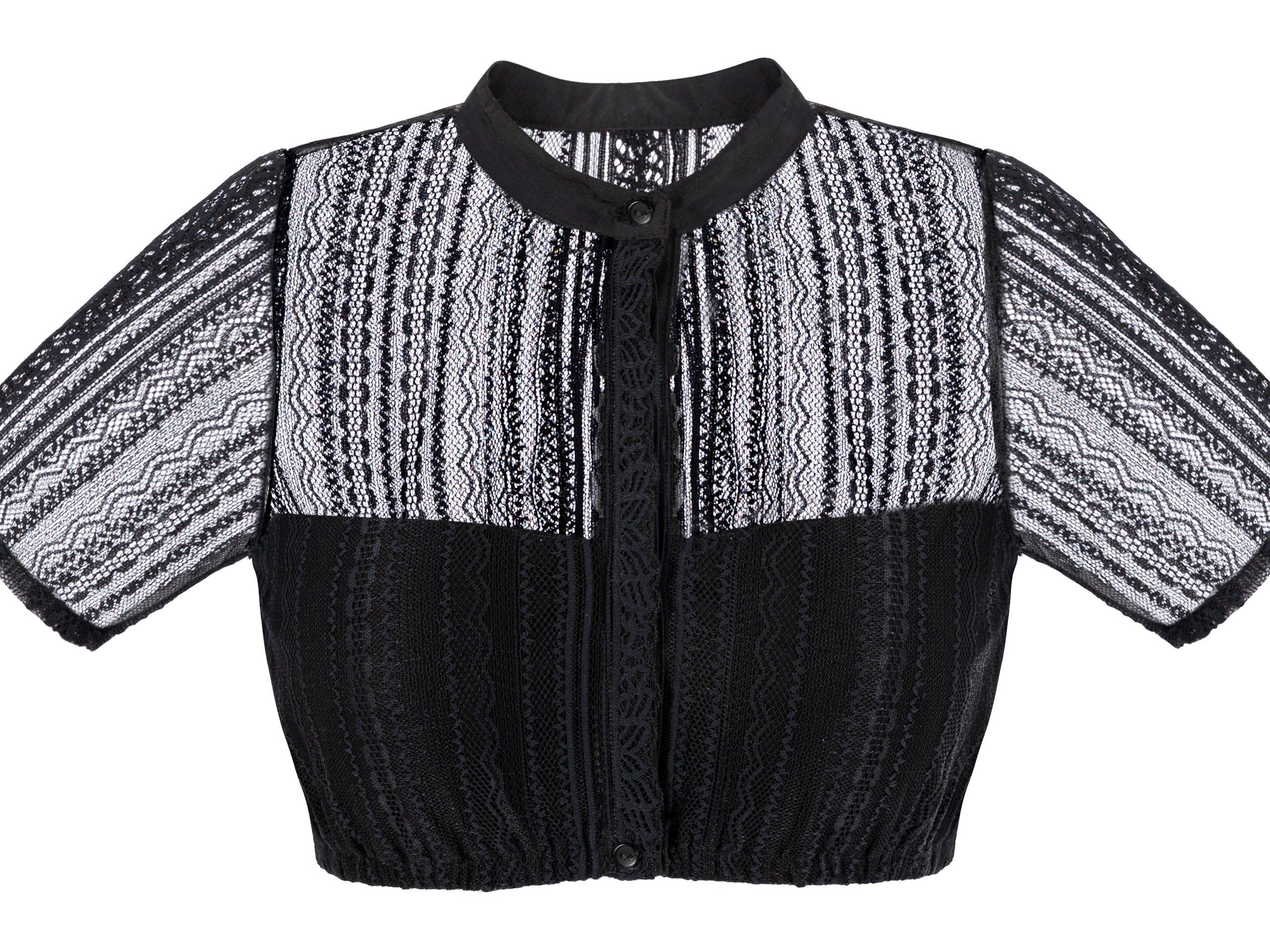 FUCHS Dirndlbluse Dirndlbluse Augusta schwarz (1-tlg) aus zarter Spitze günstig online kaufen