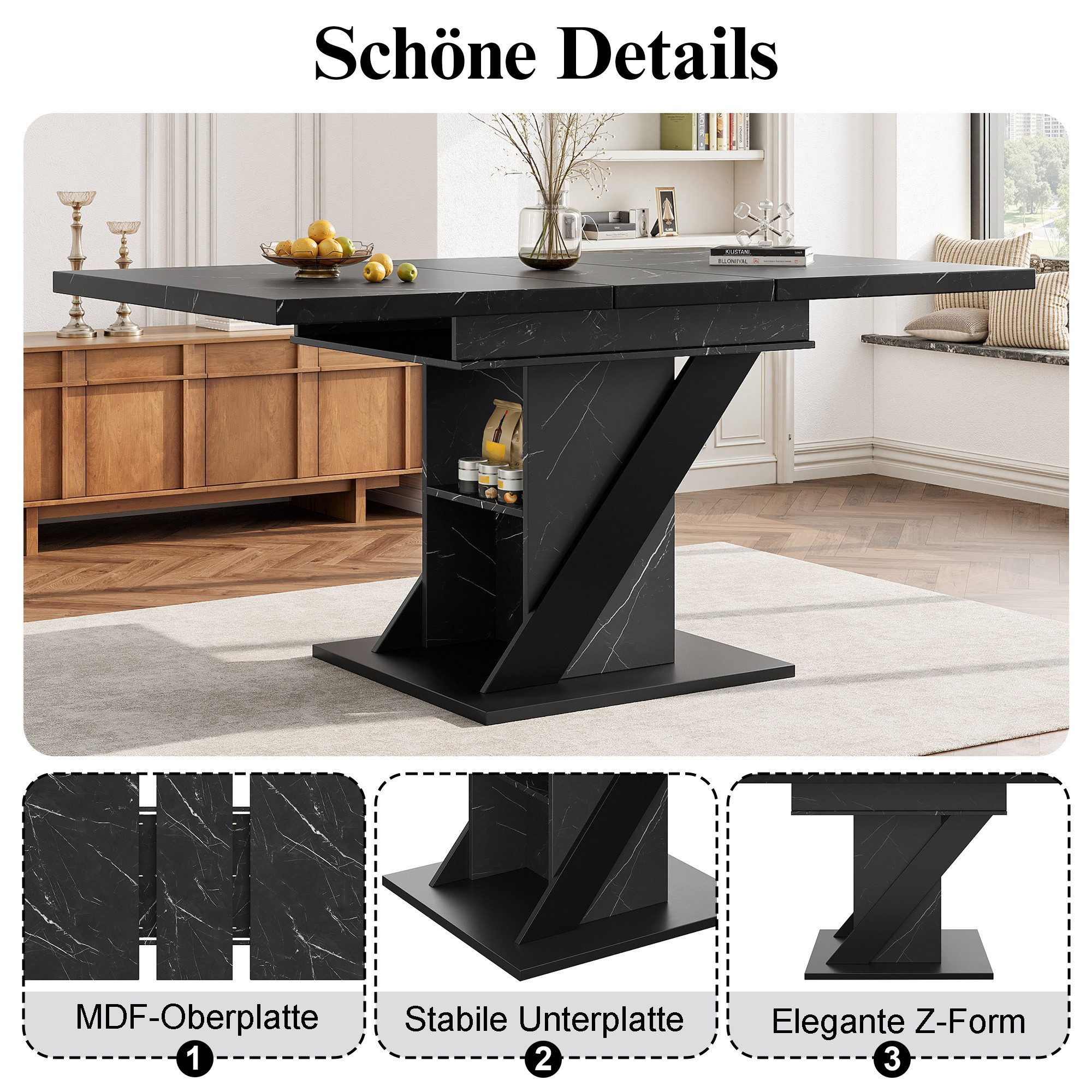 i@home Esstisch ausziehbarer Esstisch, Küchentisch (1 Tisch), Teleskoptisch günstig online kaufen