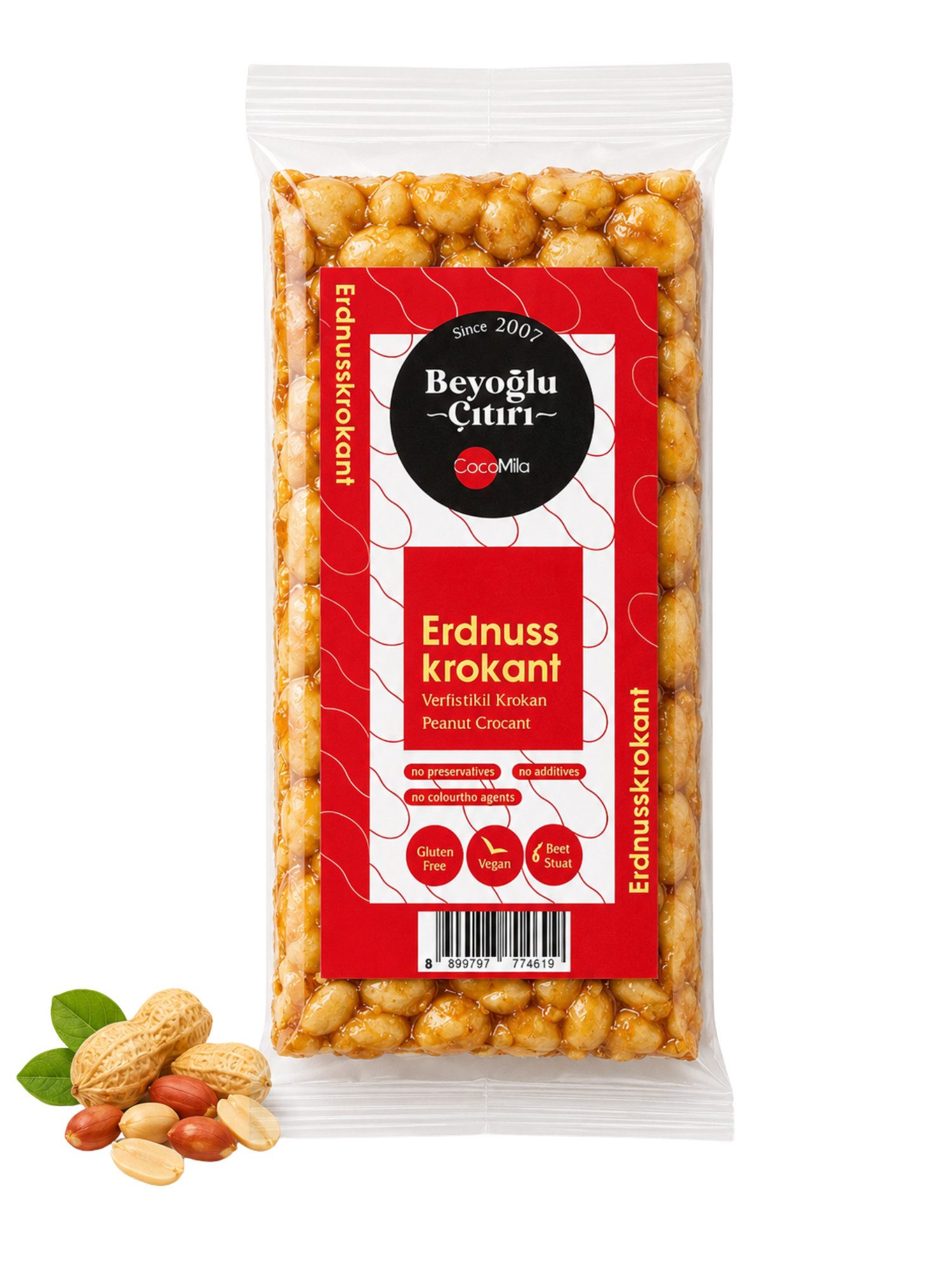 Beyoglucitiri Cerealien Erdnuss Krokant 50 g, 1 x, Mit 67 % Erdnüssen Glutenfrei Ohne Konservierungsstoffe Knusprig