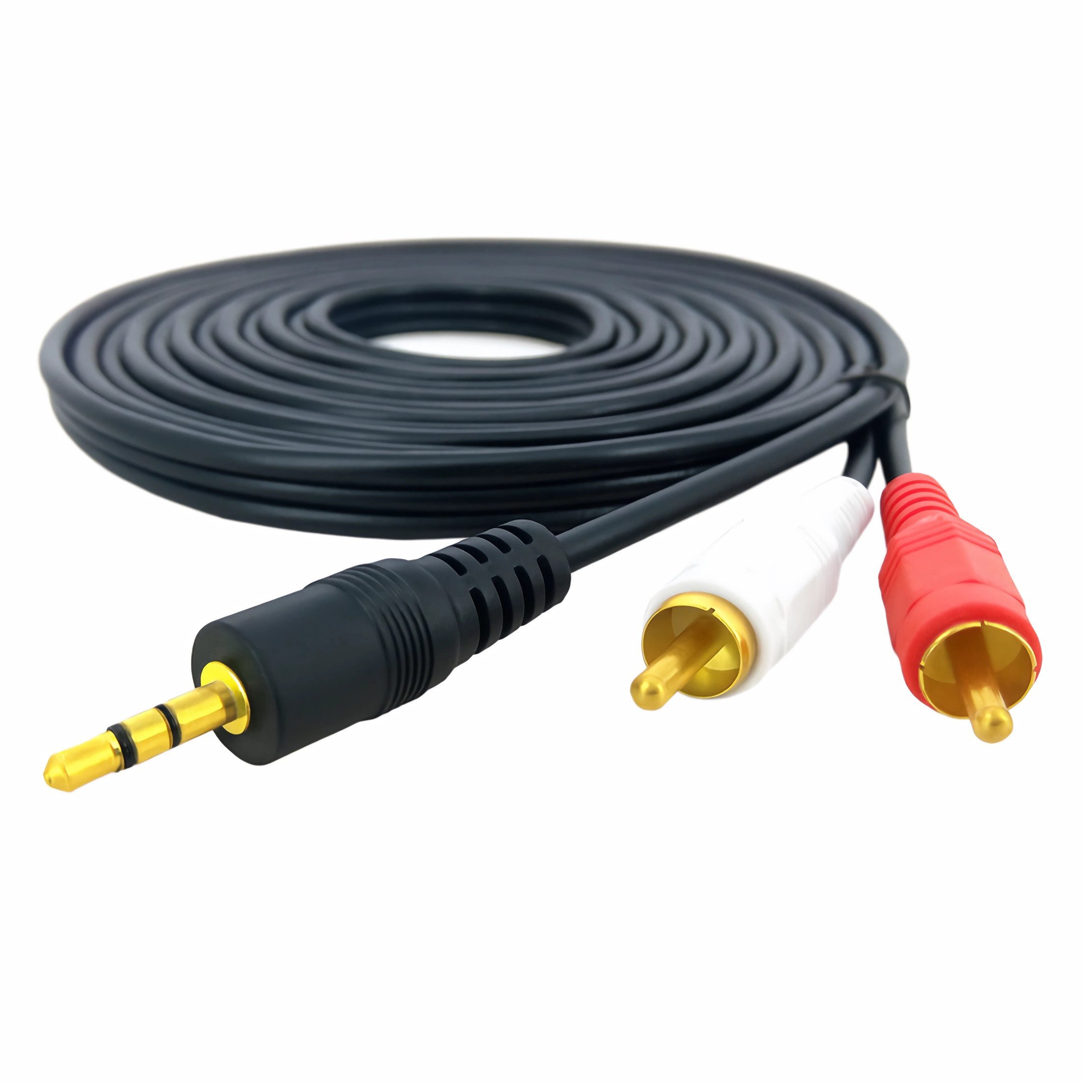Bolwins N29 Cinch Kabel 3.5mm Klinke auf 2 Cinch RCA für Lautsprecher TV 1,5m Audio-Kabel, 3,5 mm Stereo Klinkenstecker, 2× RCA / Cinch-Stecker (Audio L + R) (150 cm), Stereo-Audioübertragung Plug & Play
