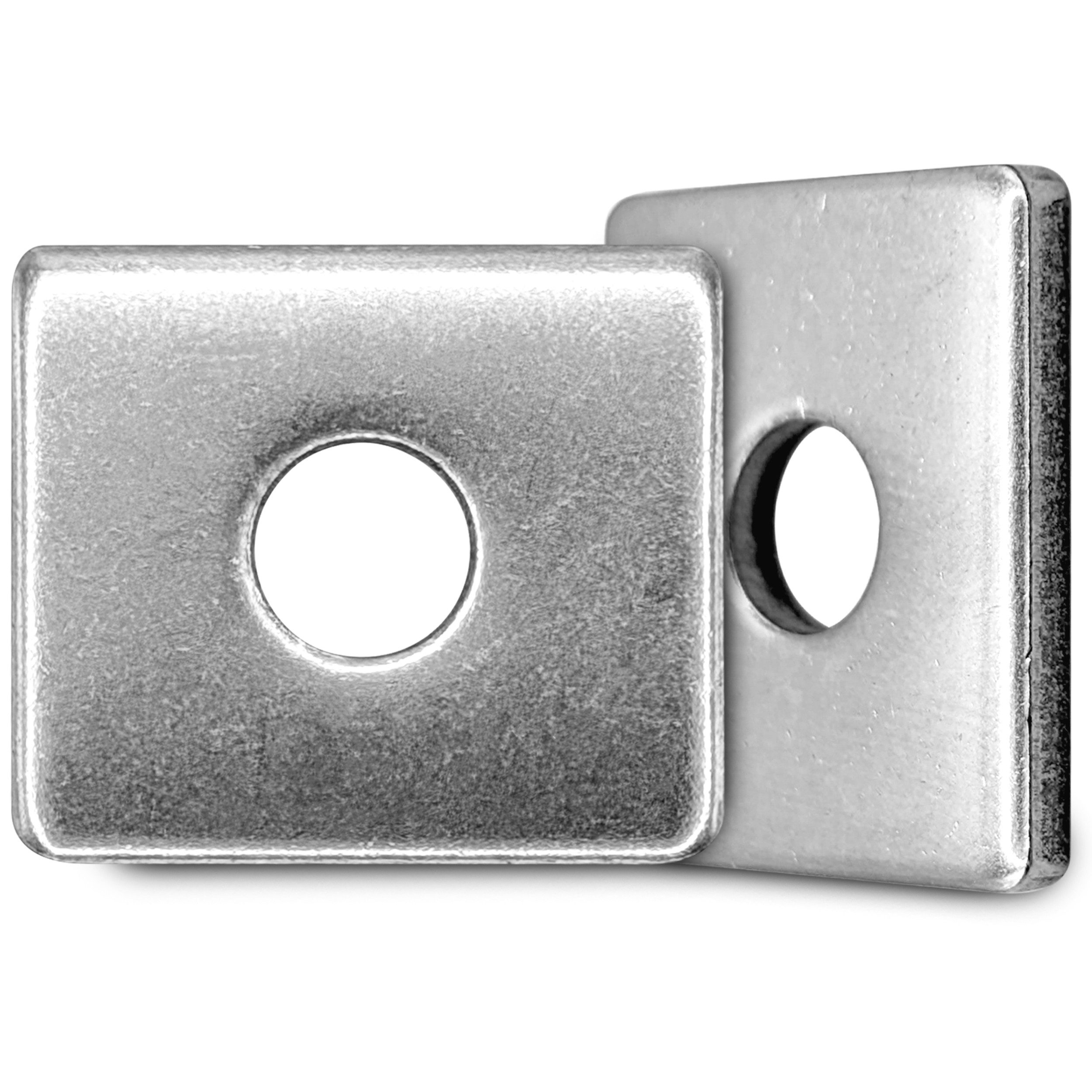 Qualinos Doppelstabmattenzaun Edelstahl Klemmplatten für Stabmattenzaun Befestigung in 4 Größen, (Mengenset, 10-St., Klemmplatten 30x26x3 mm (ohne Schrauben), V2A Edelstahl & 4 Breiten-Optionen für perfekten Sitz