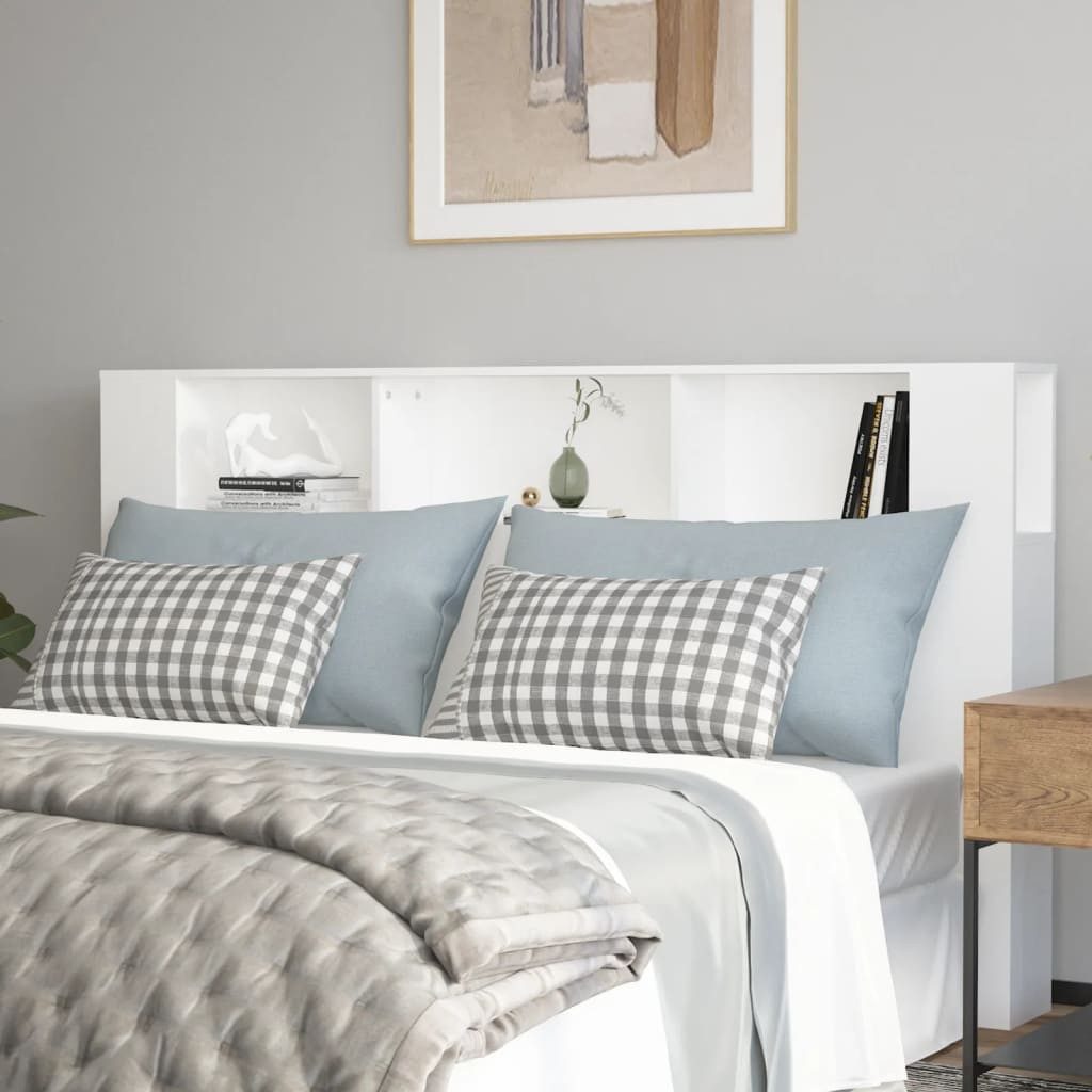 vidaXL Kopfteil, Bett Kopfteil mit Ablagen Weiß 180x18,5x104,5 cm