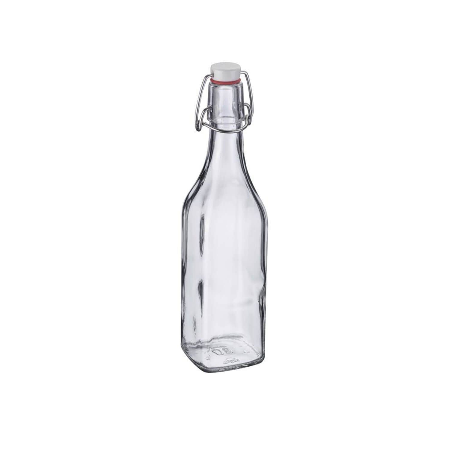 WESTMARK Vorratsdose Westmark Bügelflasche eckig 500 ml, Glas, Kunststoff, Stahl