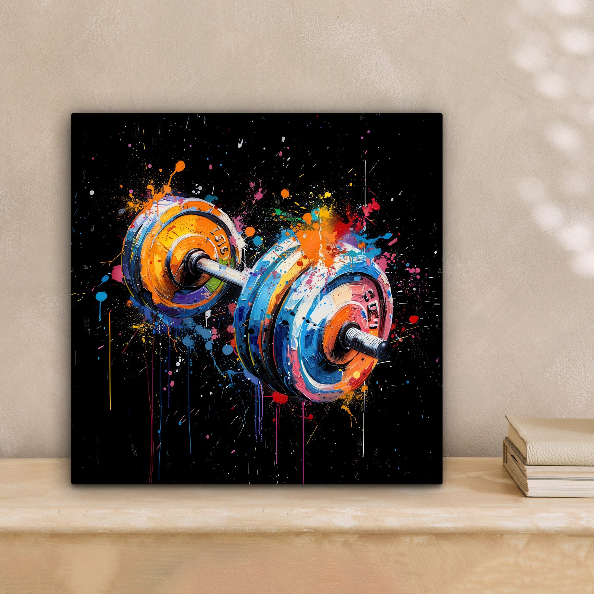 OneMillionCanvasses® Leinwandbild Graffiti - Sport - Fitness - Kurzhantel - günstig online kaufen