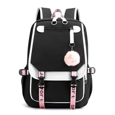 OKWISH Schulrucksack Laptop Rucksack Rucksäcke Schulranzen Wasserbeständig Laptoptasche (Laptop Notebook Tasche Schule Uni Rucksack, mit USB-Lade-Anschluss, Backpack mit Laptopfach, 46 × 29 × 16 cm), für Herren Damen Schüler Teenager Studenten Jungen Freizeit Arbeit