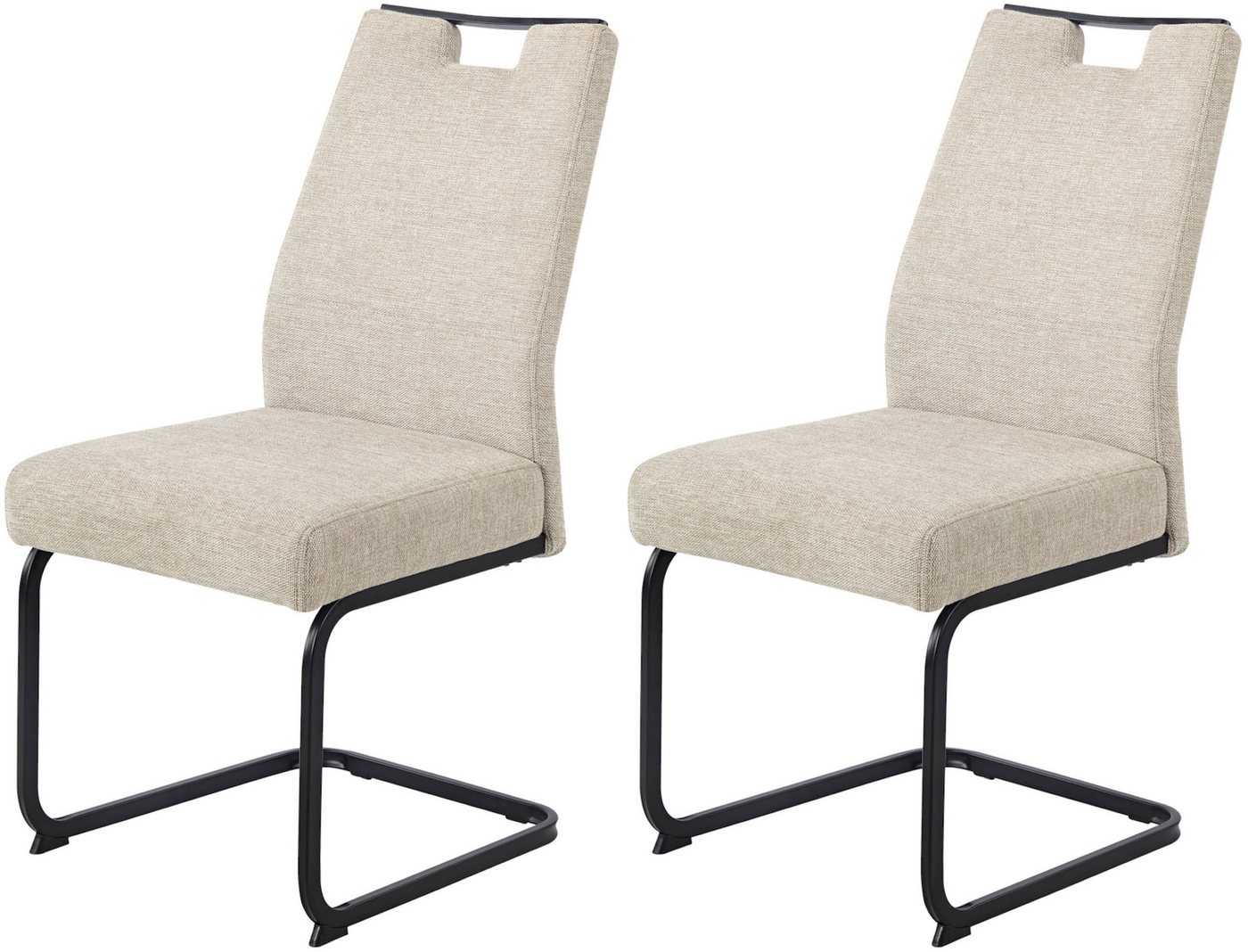 HELA Freischwinger KERTIN (Set, 2 St), XL Sitzbreite, Griff, Federkorb, 140kg belastbar