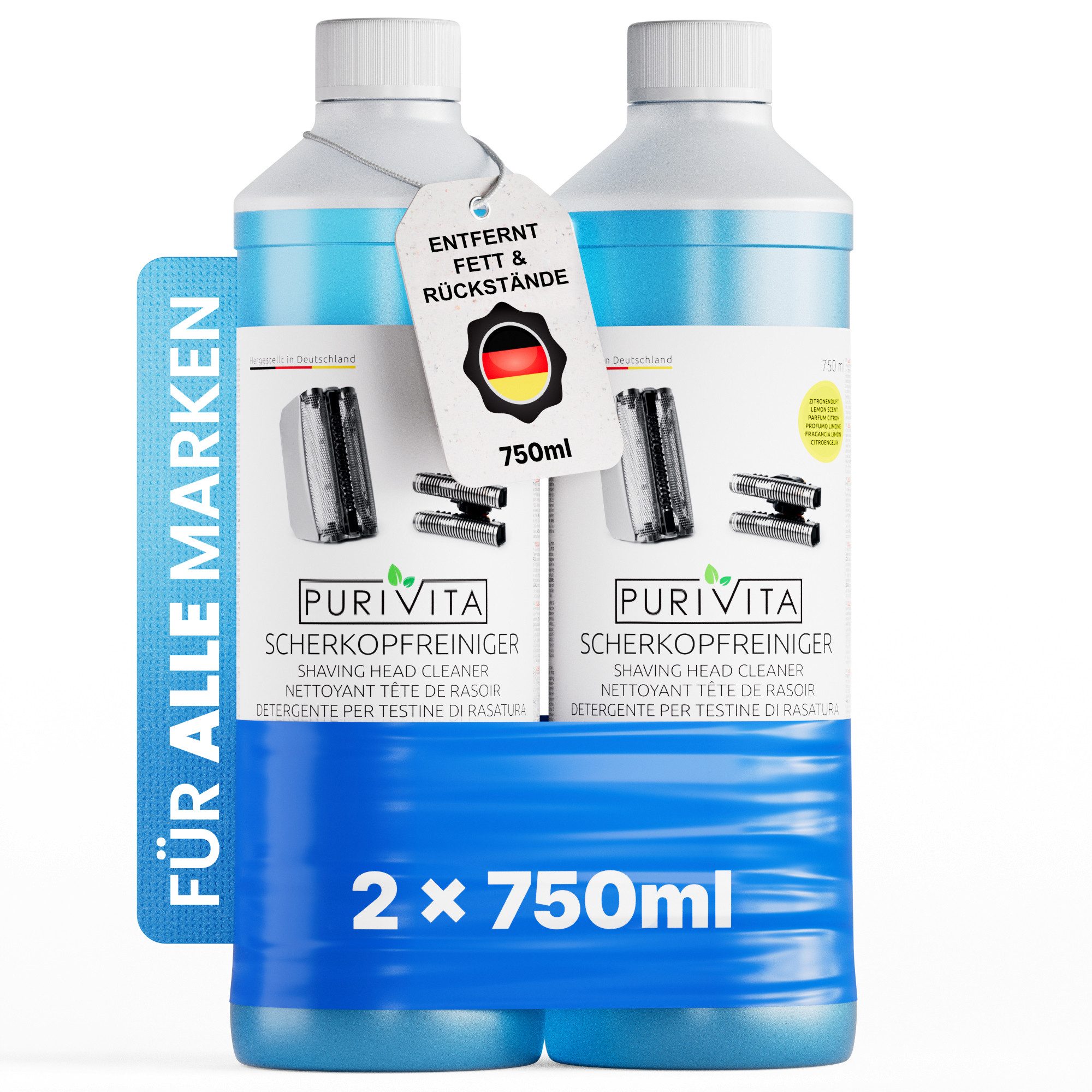 Purivita Elektrorasierer Reinigungslösung (2-St. Zitronenduft)