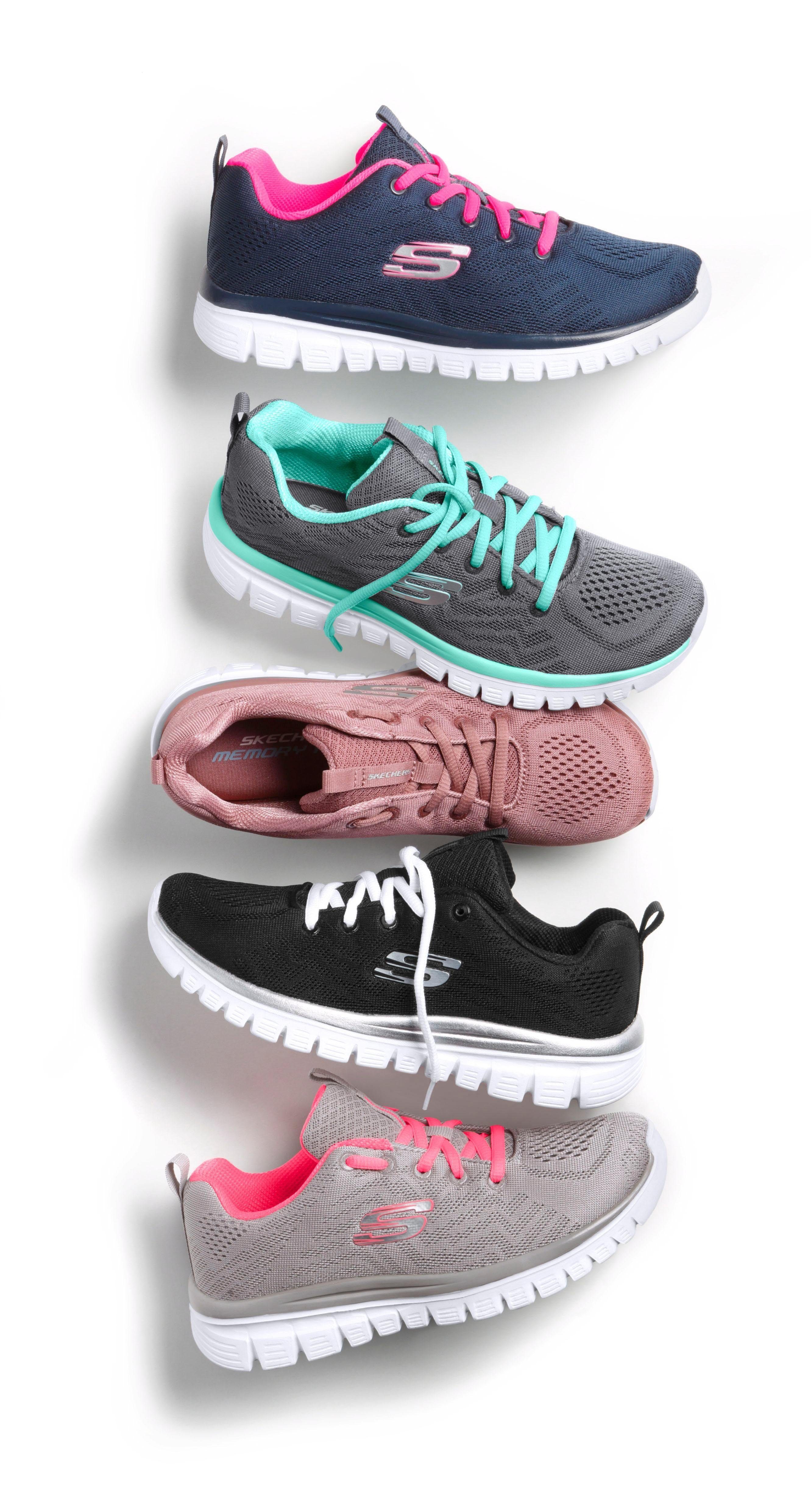 Skechers Graceful - Get navy-pink Foam Memory Sneaker mit Dämpfung Connected durch