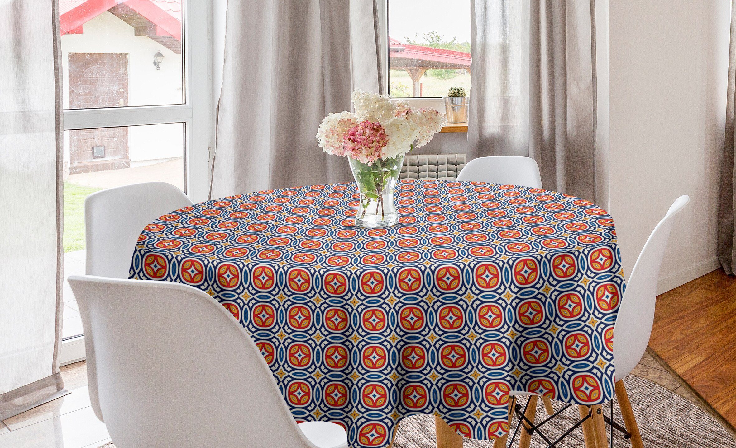 Kurven Küche geometrische Abdeckung Esszimmer Tischdecke für Abakuhaus Tischdecke Dekoration, Kreis Kreise
