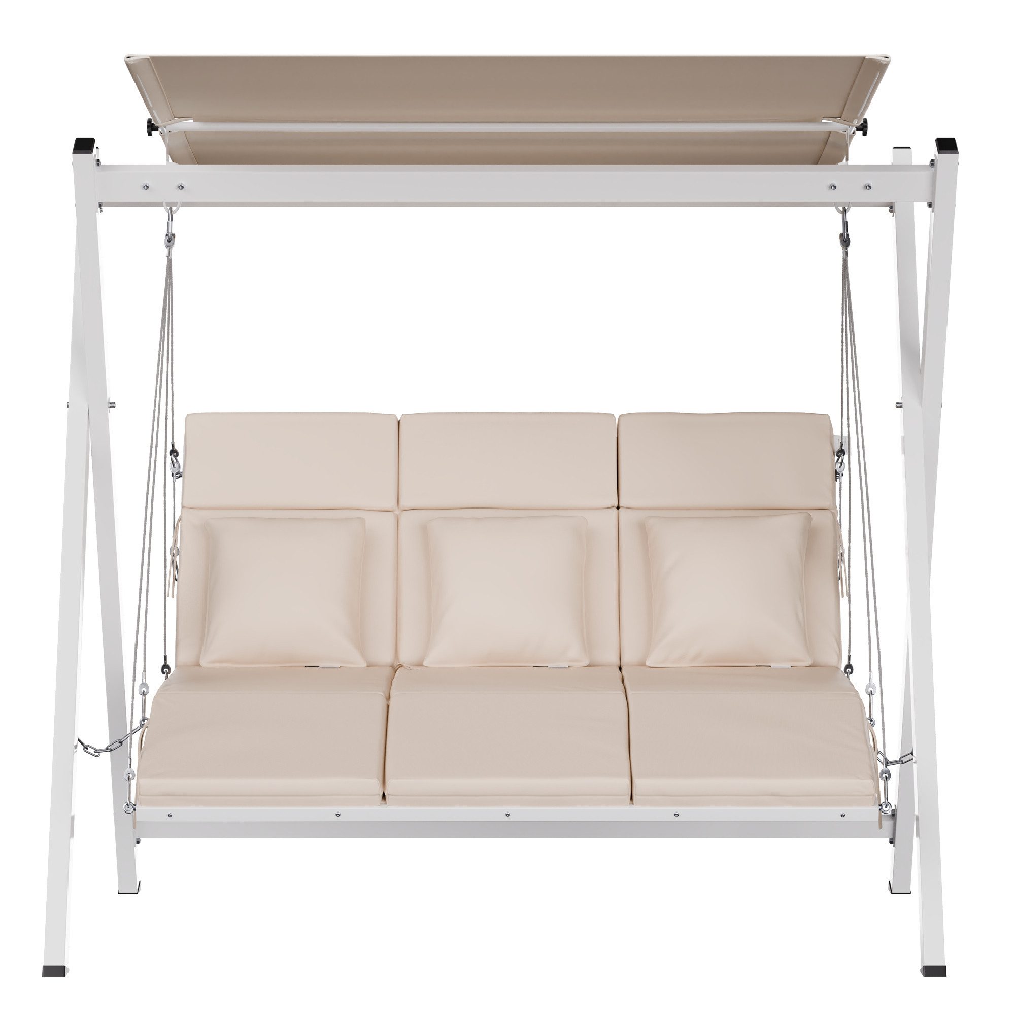 blumfeldt Doppelschaukel FlexiSwing, (Set), Gartenliegen Swing Lounger Sonnendach Garten Balkon Outdoor 3 Sitzer