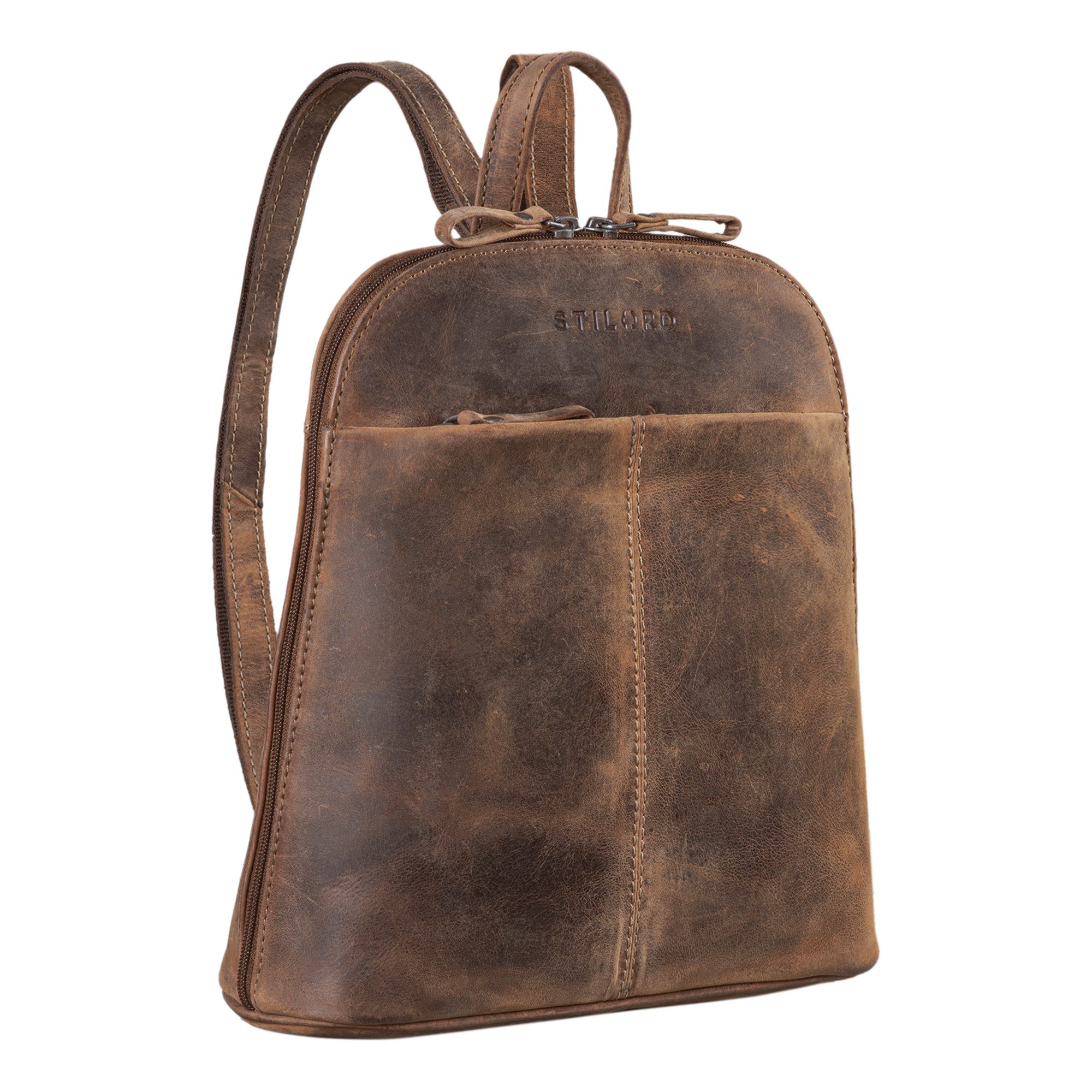 STILORD Cityrucksack "Olivia" City Rucksack Damen Leder Rucksackhandtasche Daypack