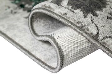 Teppich Teppich modern Wohnzimmerteppich Vintage Teppich Used Look mit Fransen in grau grün, Carpetia, rechteckig, Höhe: 13 mm