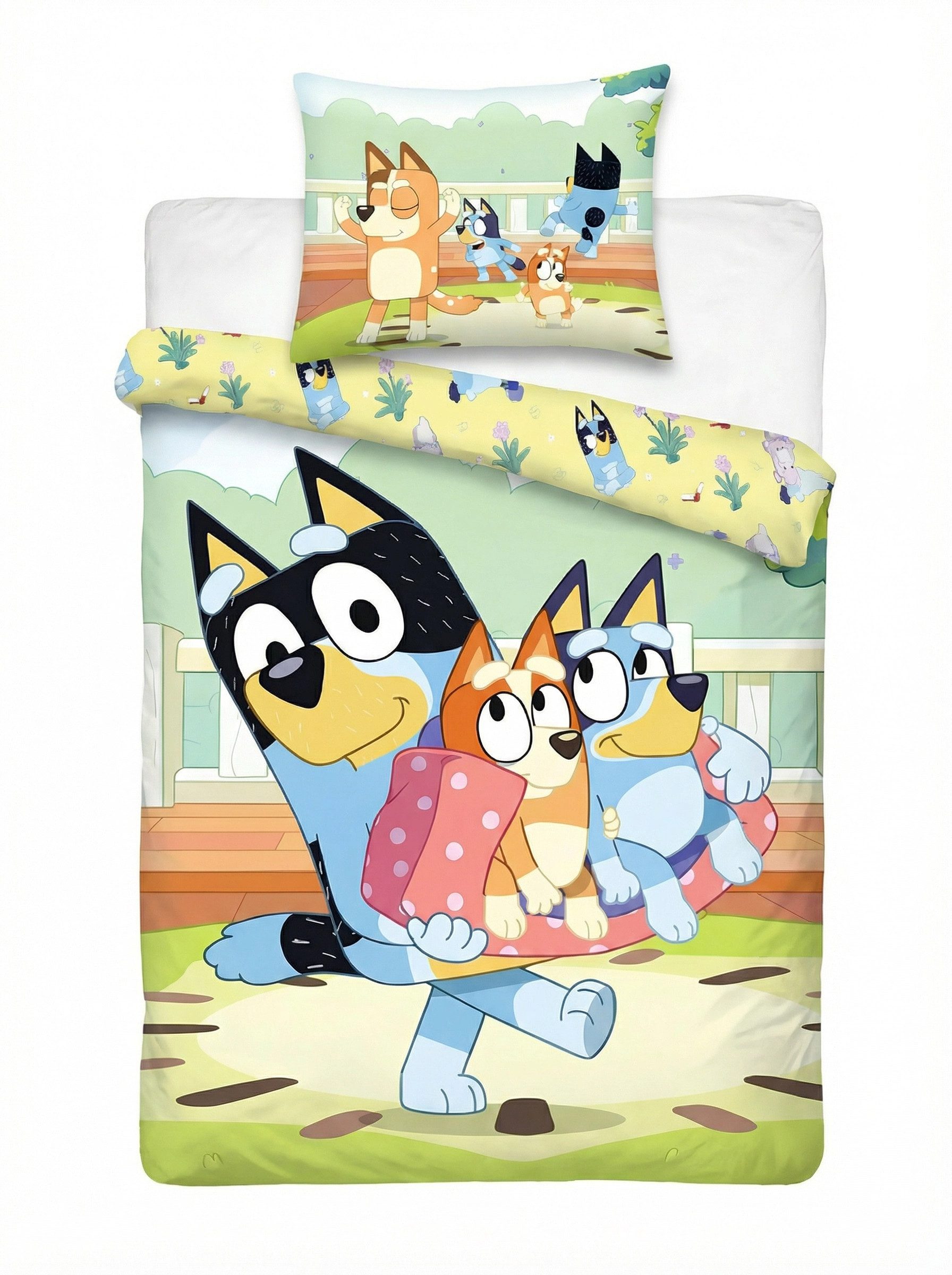 Bluey Bettwäsche Bluey und Bingo Kinder Mikrofaser Bettwäsche 2tlg. Set, 2 teilig, Deckenbezug 135/140x200 cm Kissenbezug 60x70 cm