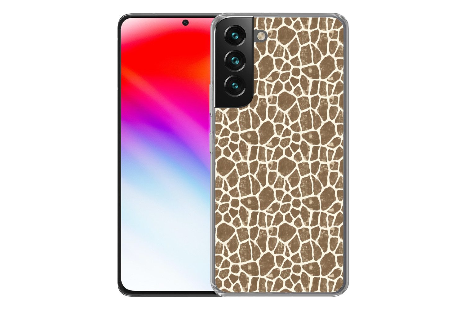 MuchoWow Handyhülle für Samsung Galaxy S22 Giraffe - Klassisch - Braun, Phone Case, Silikon, Schutzhülle Dünn