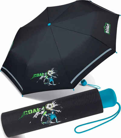 Scout Taschenregenschirm »Goal - Mini Kinderschirm«, leicht, reflektierend und bedruckt