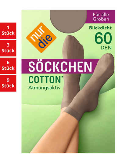 Nur Die Füßlinge Cotton 60 DEN Damen (1er/3er/6er/9er Pack, 1-Paar) sneaker-socken strumpf strümpfe