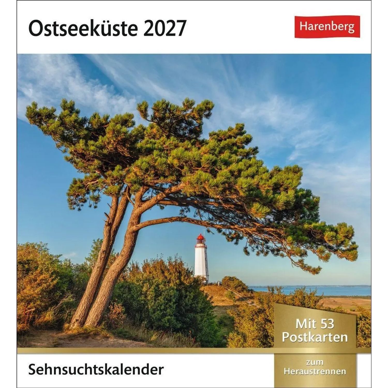 Harenberg Kalender Verlag Wandkalender Ostseeküste Sehnsuchtskalender 2027 - Wochenkalender mit 53 Postkarten