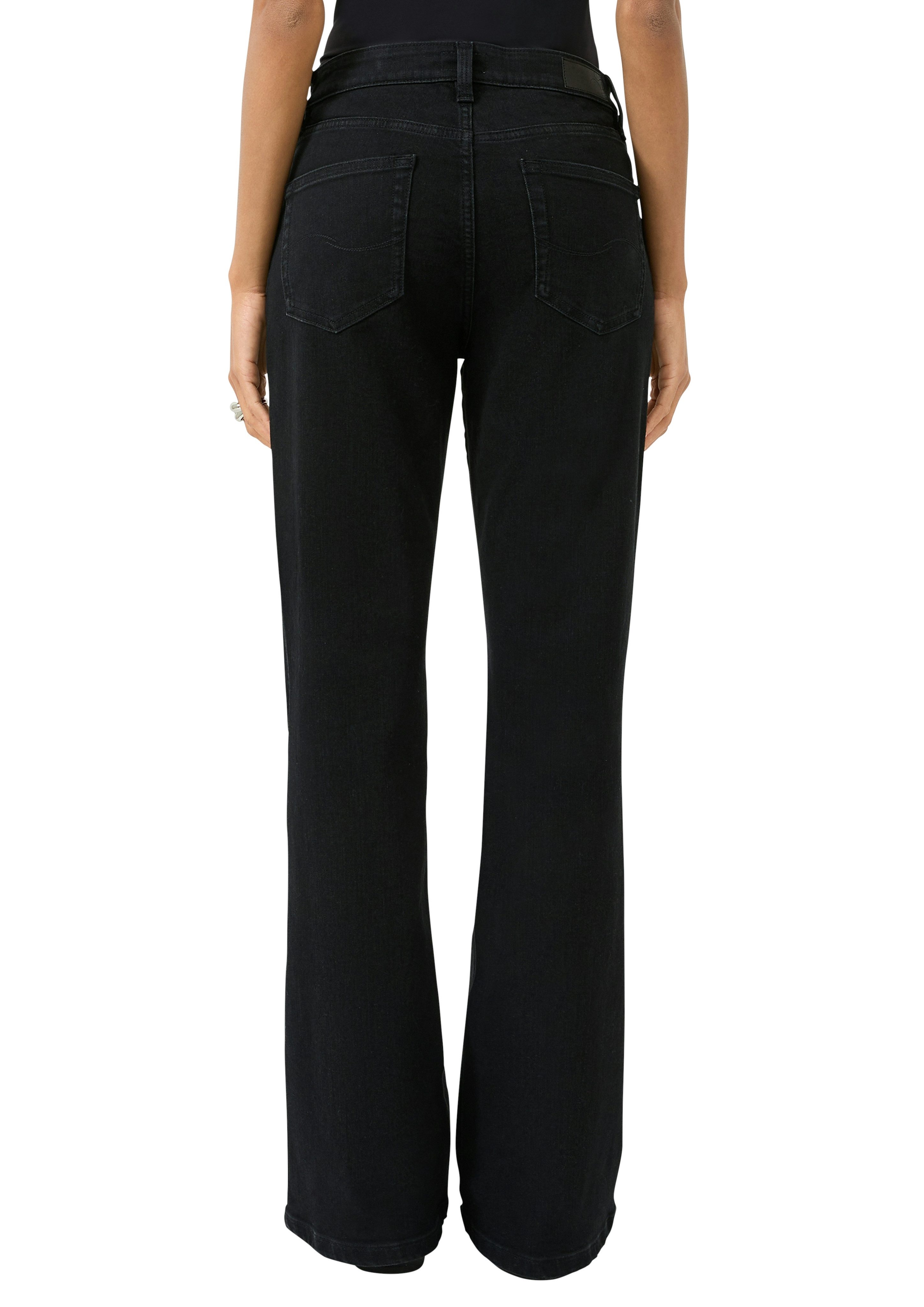 QS 5-Pocket-Jeans mit Schlag und Stretch