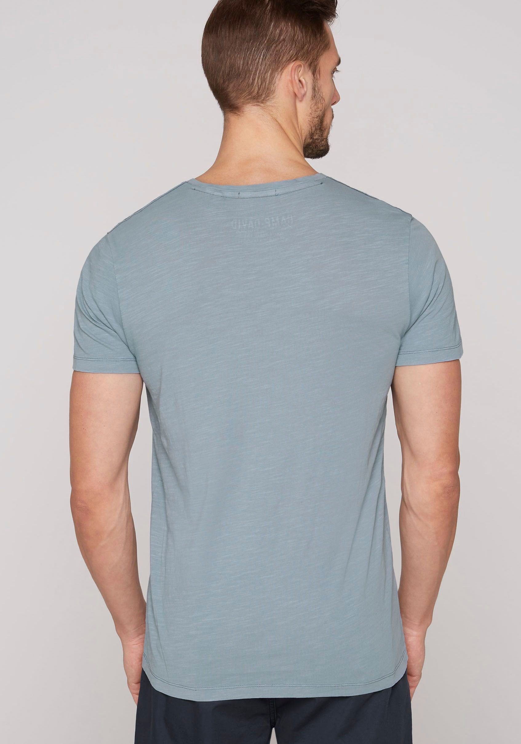 T-Shirt CAMP DAVID grey mit Logoprägung concrete