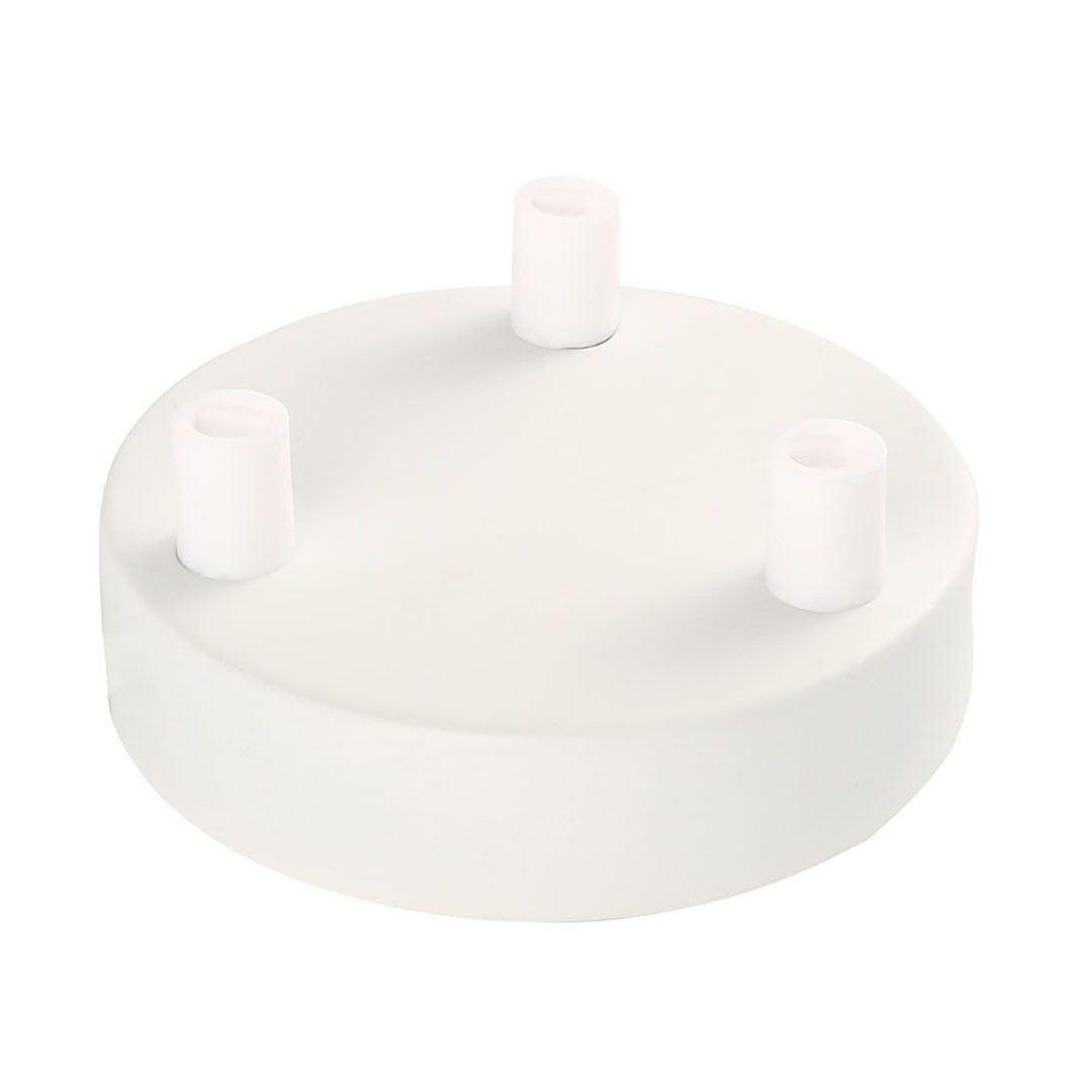 Girard Sudron Lampen-Verteiler Lampen Baldachin Metall 3-fach Weiß, Ø: 10 cm x H: 2,5 cm