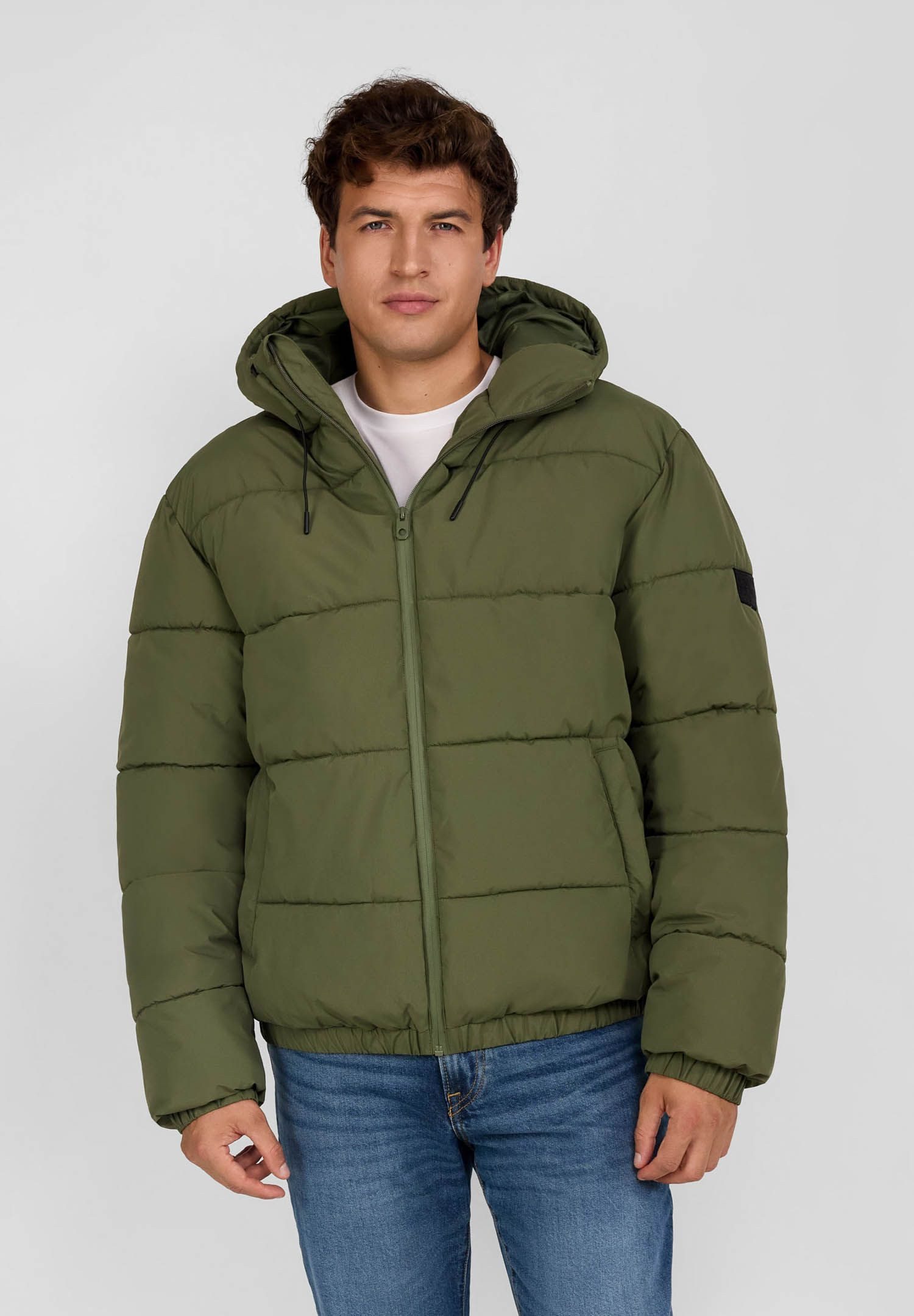 Winterjacke Ripstop-Jacke mit hohem Kragen und Reißverschlusstaschen  (XS-XXL)