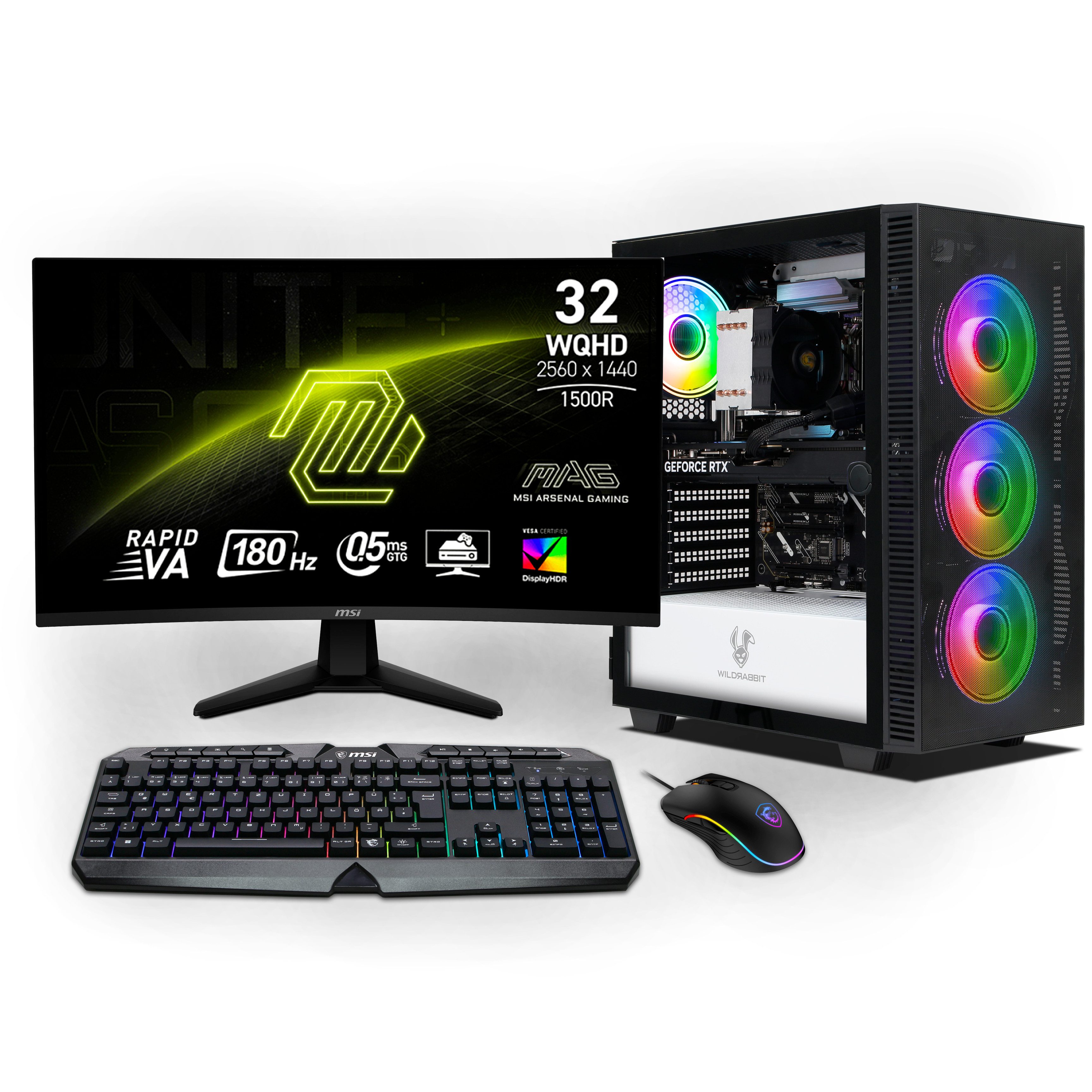 ANKERMANN-PC Wildrabbit Ultra Bundle PC-Set (Intel Intel Core Ultra Intel Core Ultra 265 KF, GeForce RTX 5070, 32 GB RAM, 1000 GB SSD, Luftkühlung)