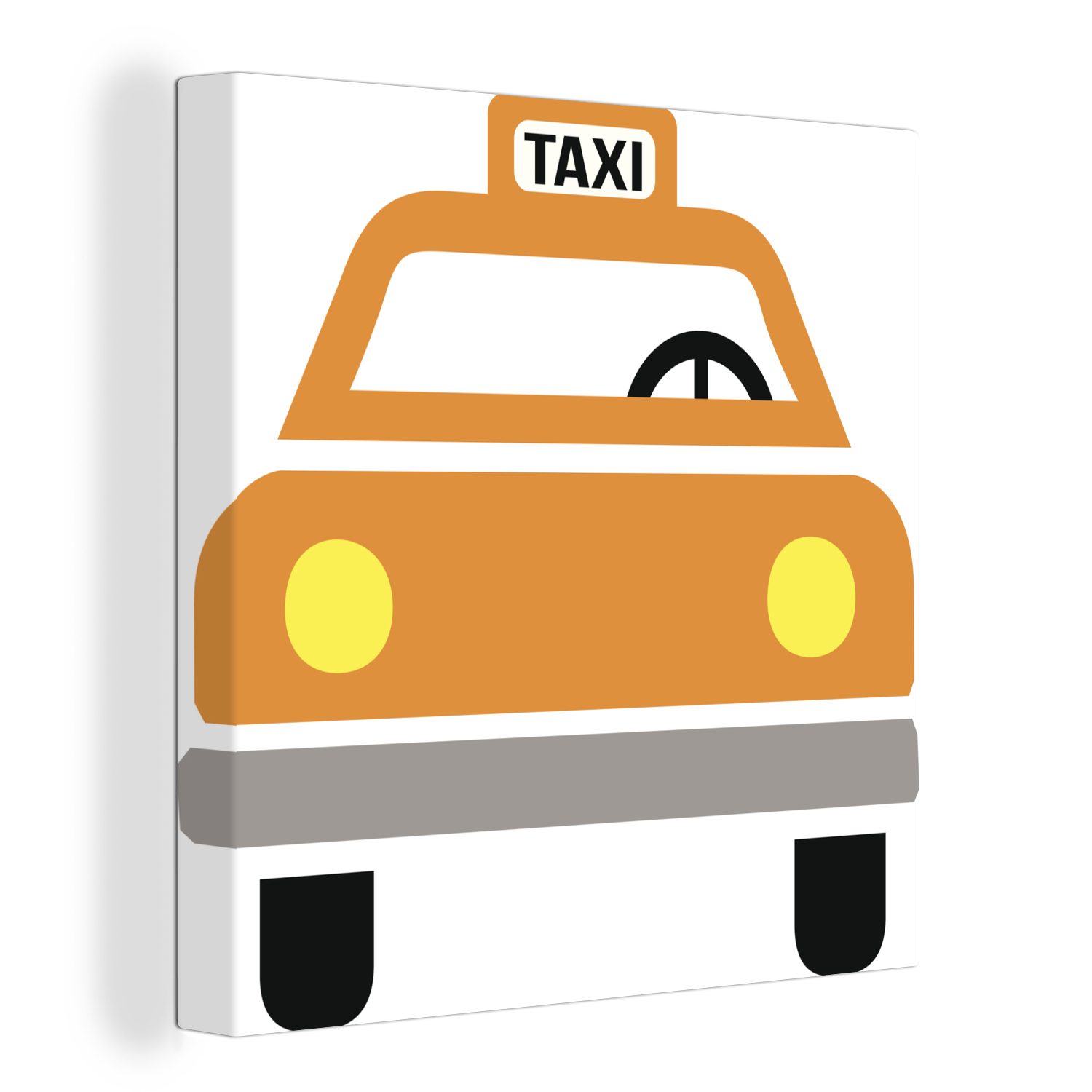 OneMillionCanvasses® Leinwandbild Taxi - USA - Illustration, (1 St), Leinwand Bilder für Wohnzimmer Schlafzimmer