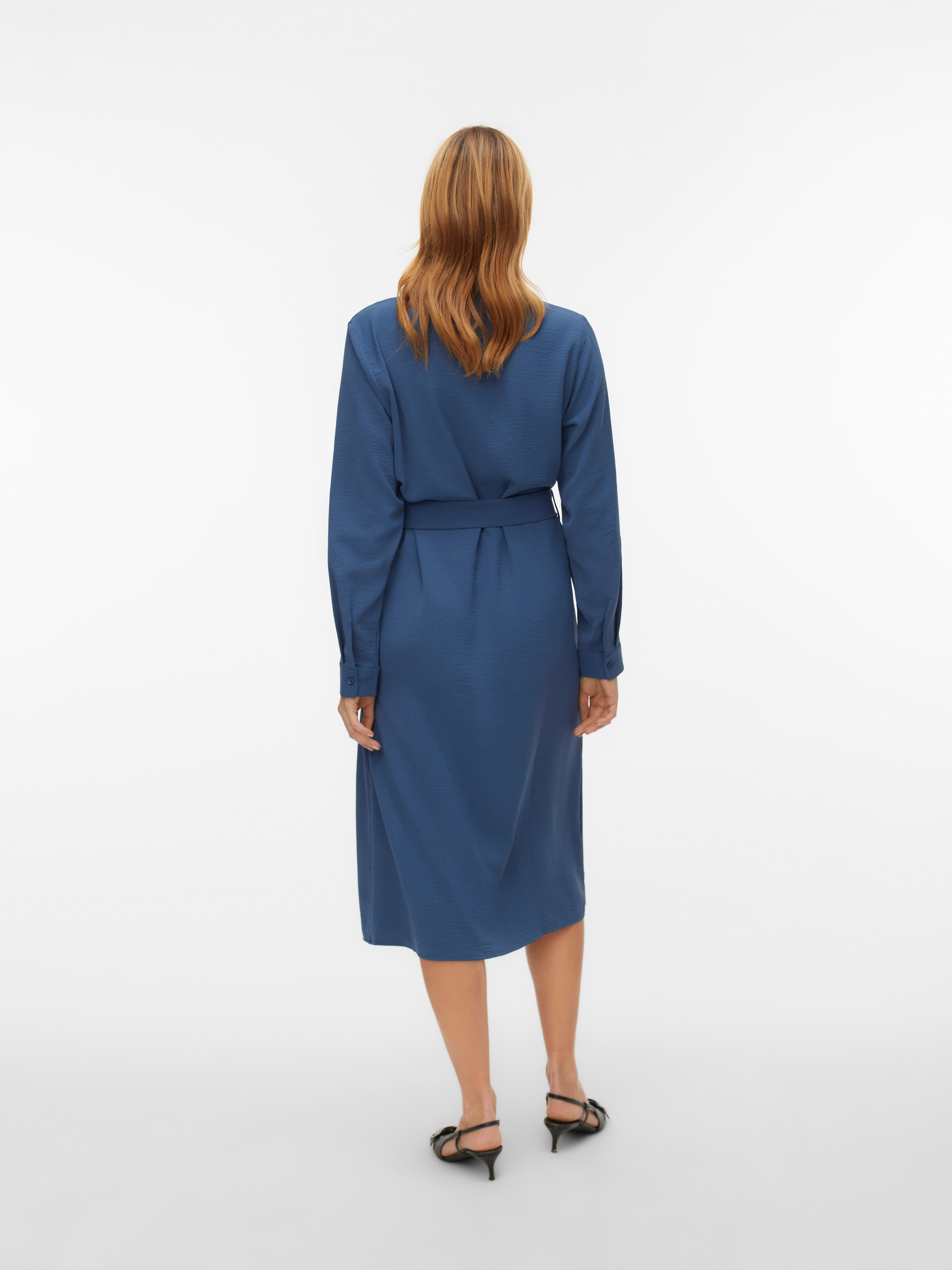 Vero Moda Midikleid VMESME LS CALF SHIRT DRESS WVN GA Sommerkleid