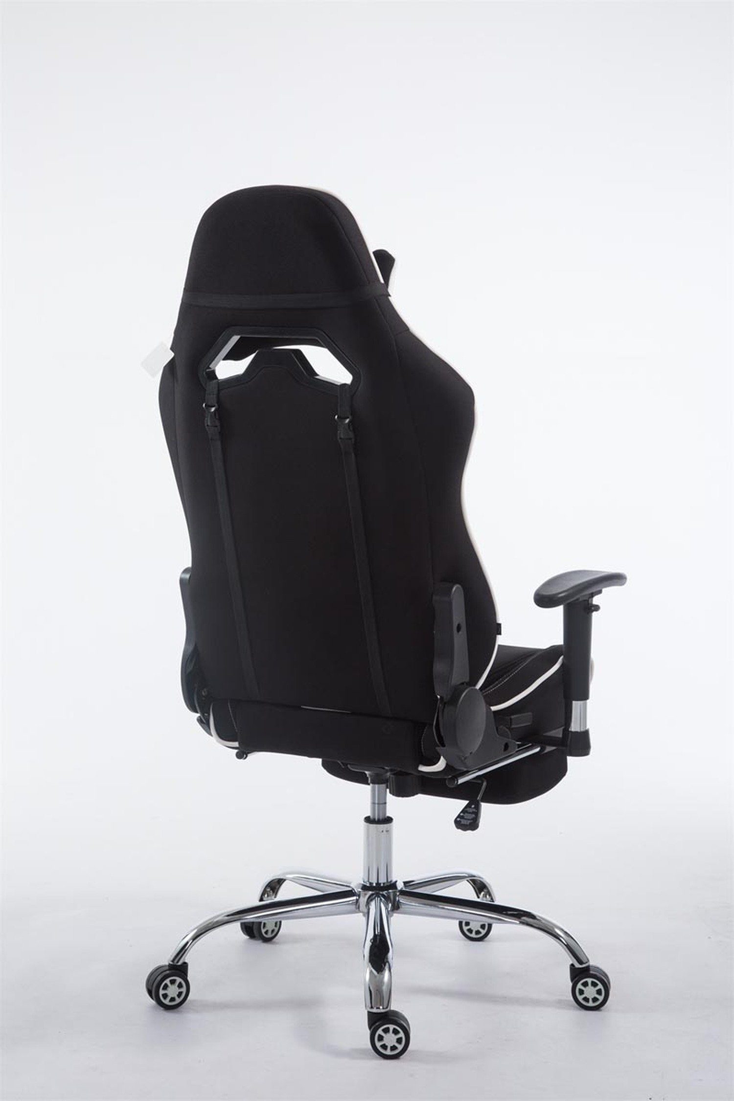 TPFLiving Gaming-Stuhl Limitless-2 mit bequemer schwarz/weiß Gamingstuhl, 360° Chefsessel), Gestell: - - Metall Racingstuhl, höhenverstellbar drehbar Drehstuhl, Sitzfläche: - chrom Stoff Rückenlehne (Schreibtischstuhl