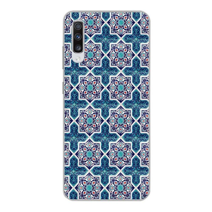 MuchoWow Handyhülle Ein marokkanisches Mosaikfliesenmuster bei dem hauptsächlich die Phone Case Handyhülle Samsung Galaxy A70 Silikon Schutzhülle
